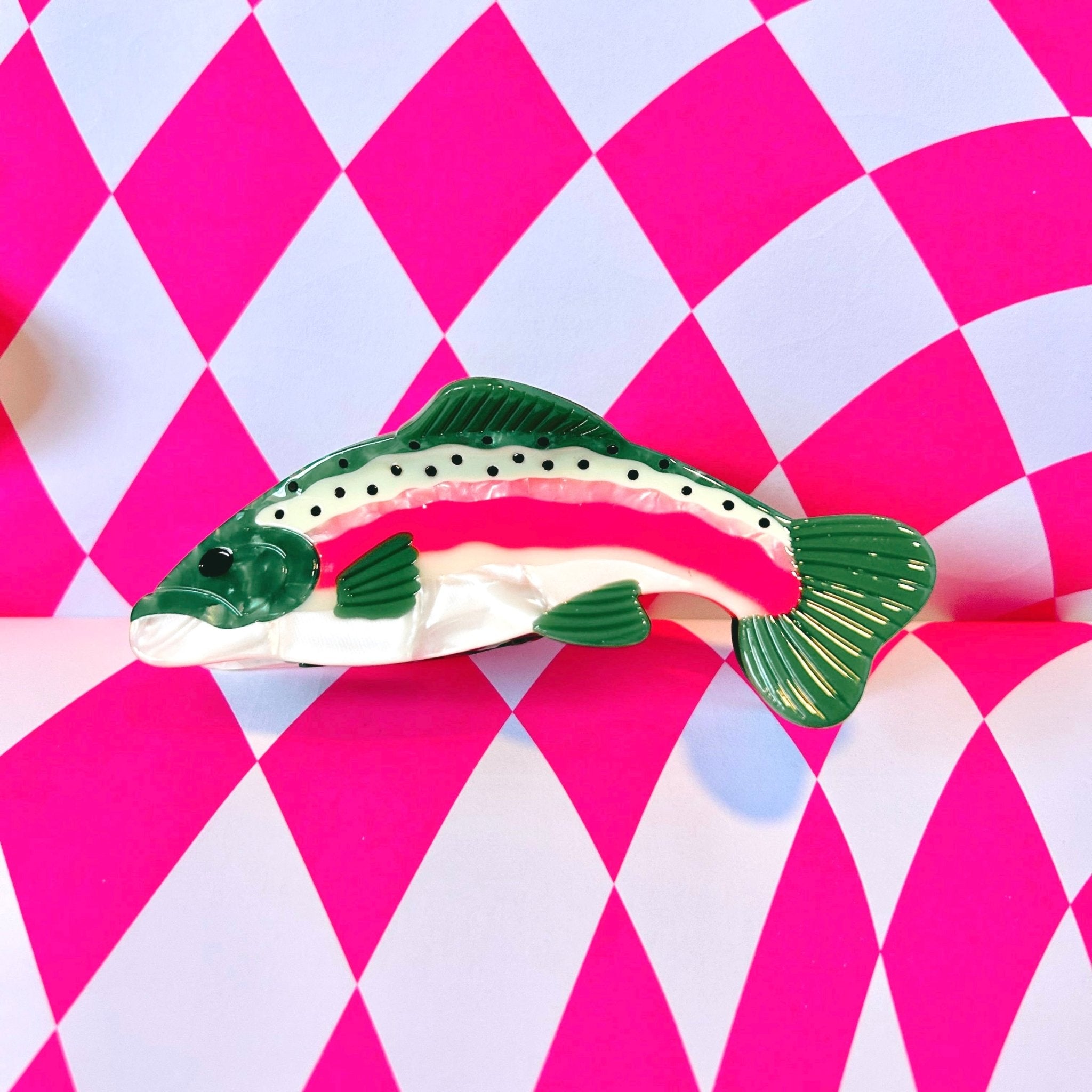 Rainbow Trout Hair Claw - bubblegum market