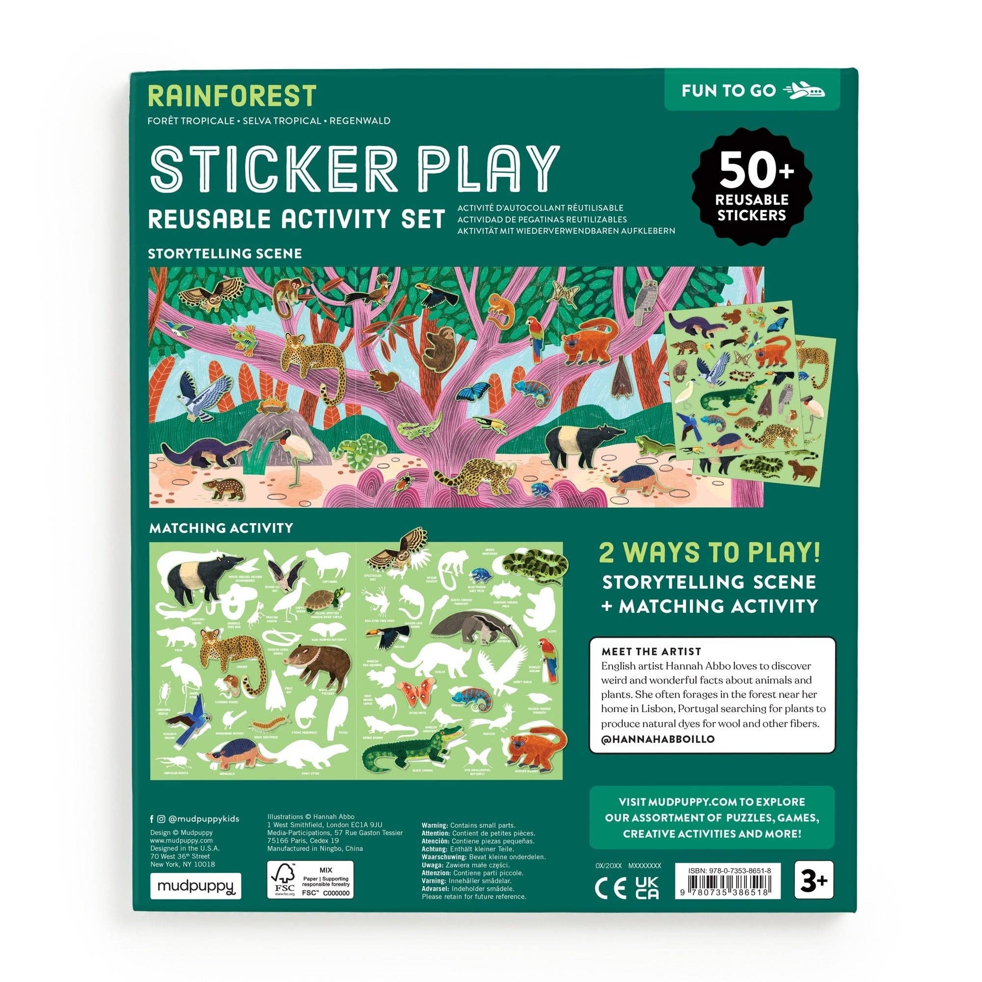 Rainforest Sticker Play Reusable Activity Set - bubblegum market