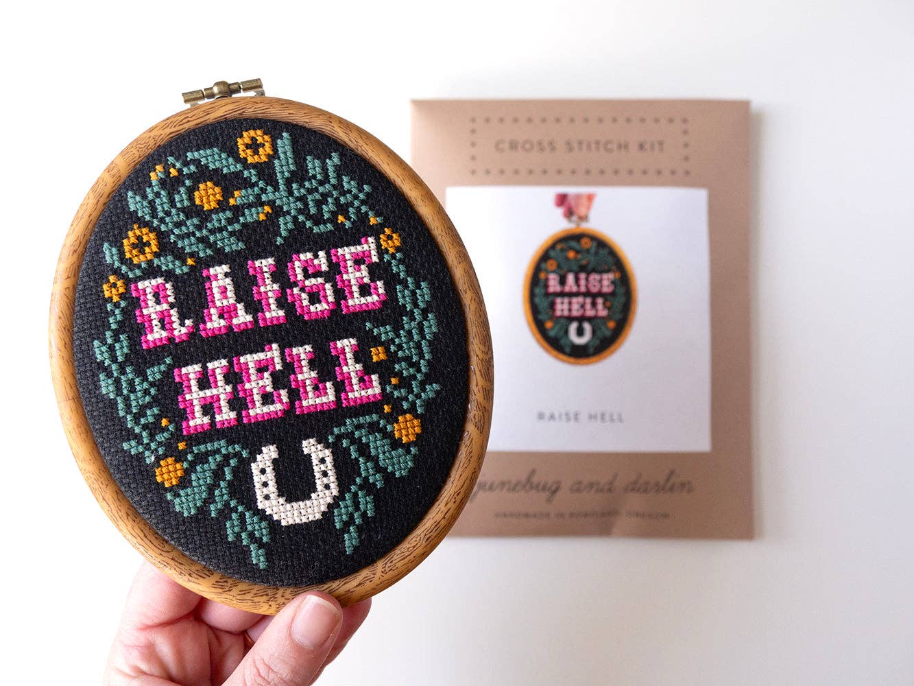 Raise Hell Cross - Stitch Kit - bubblegum market