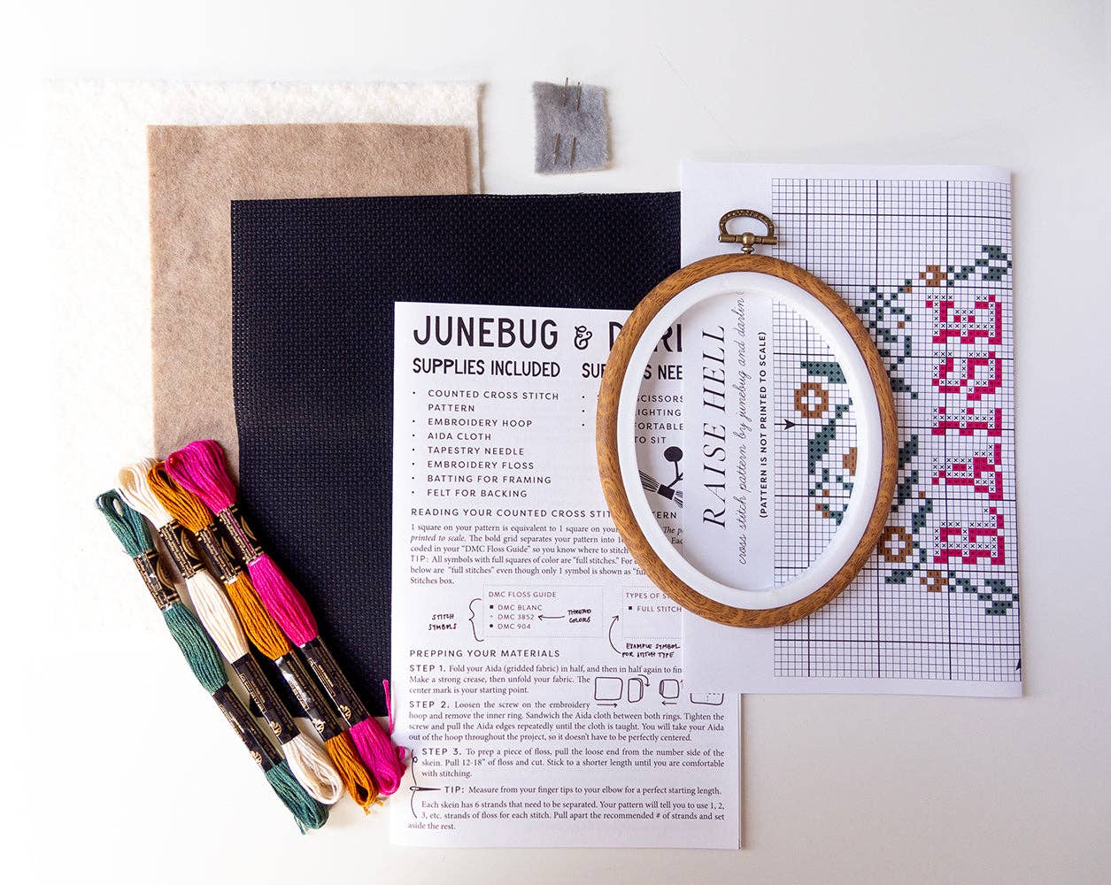 Raise Hell Cross - Stitch Kit - bubblegum market