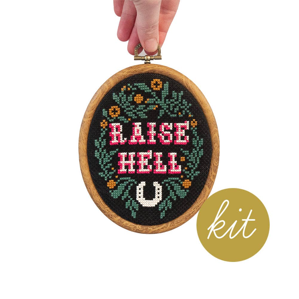 Raise Hell Cross - Stitch Kit - bubblegum market