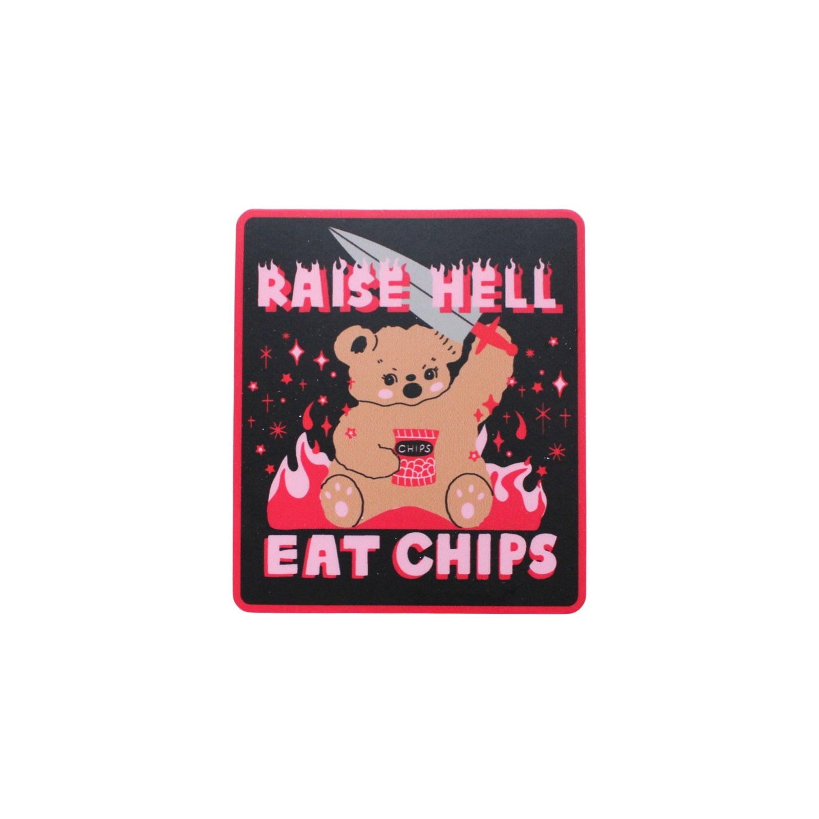 Raise Hell Eat Chips Vinyl Sticker - bubblegum market