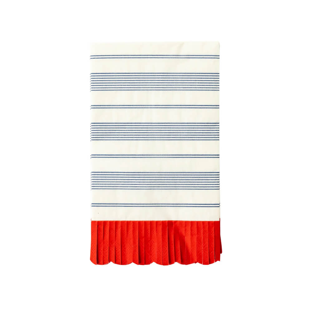 Red & Blue Striped Scallop Dinner Napkins - bubblegum market