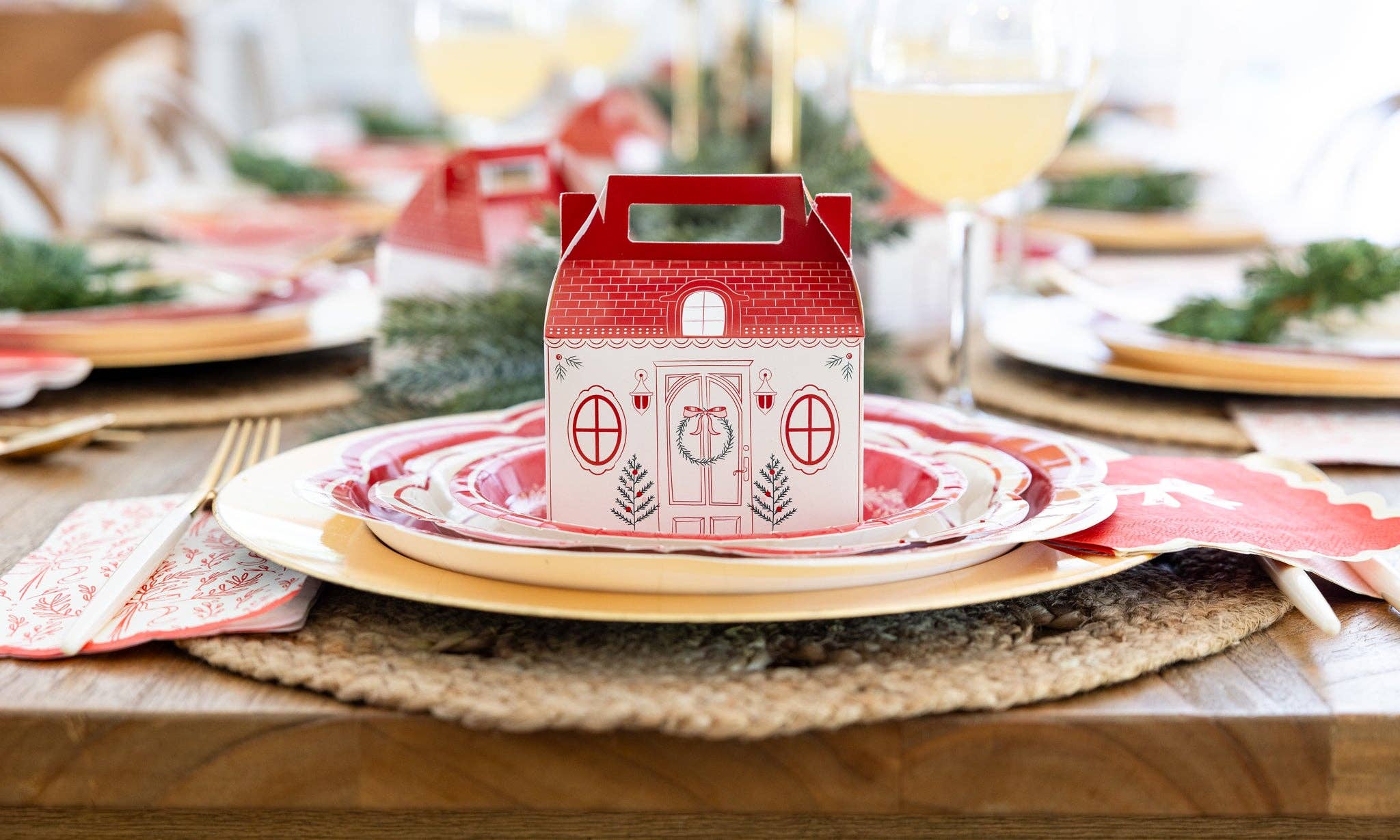 Red Bough Pattern Dinner Napkins - bubblegum market
