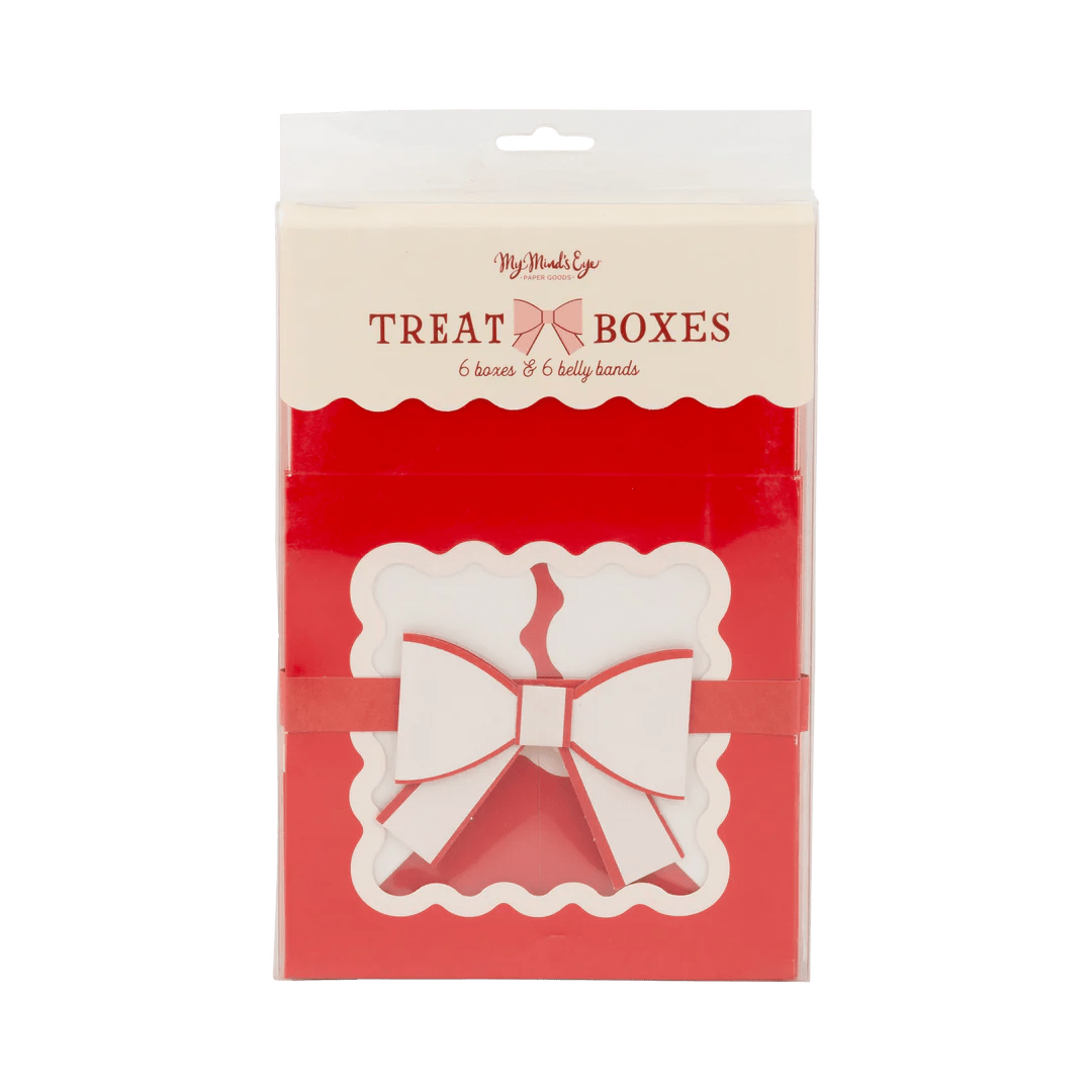 Red Bow Ric Rac Cookie Boxes - bubblegum market