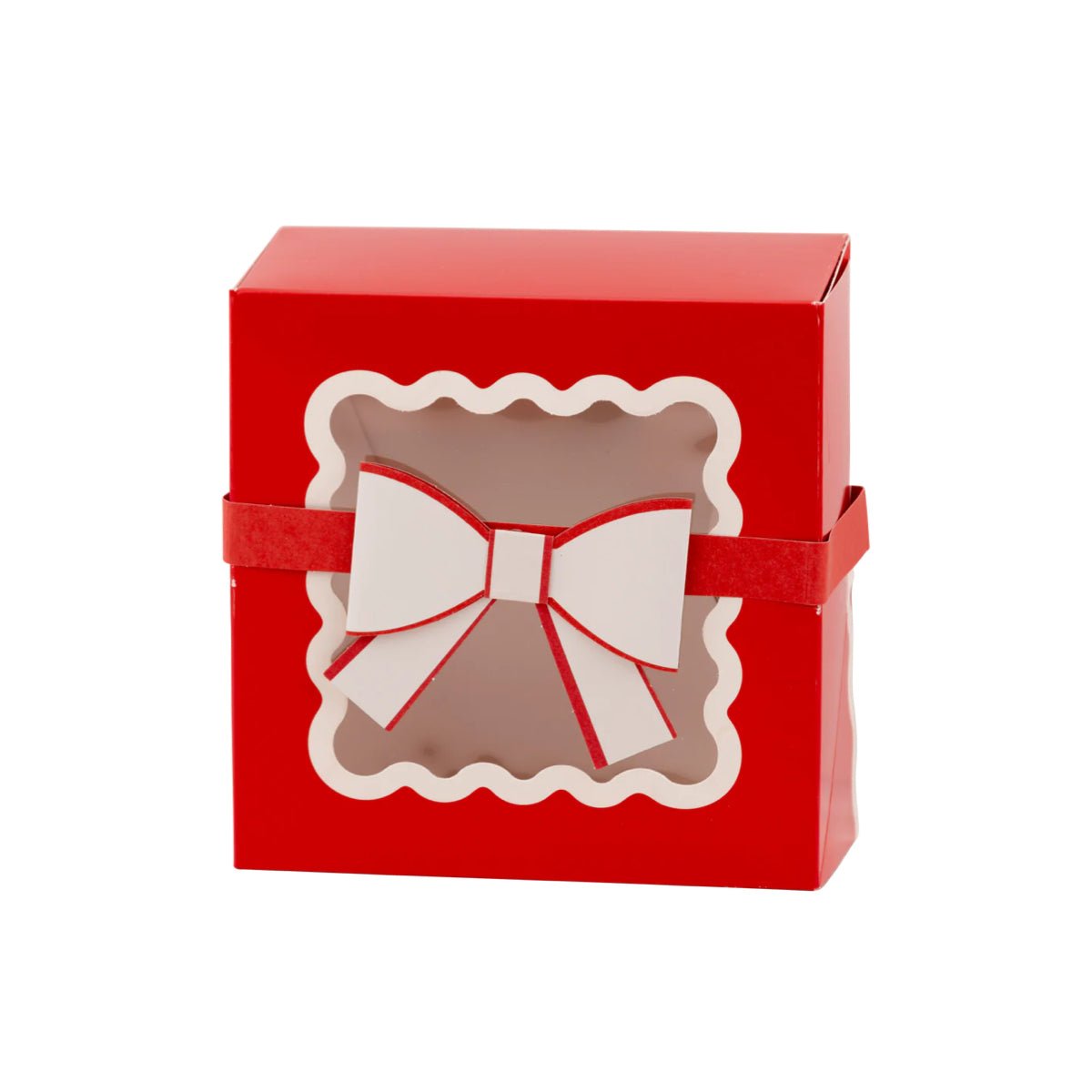 Red Bow Ric Rac Cookie Boxes - bubblegum market