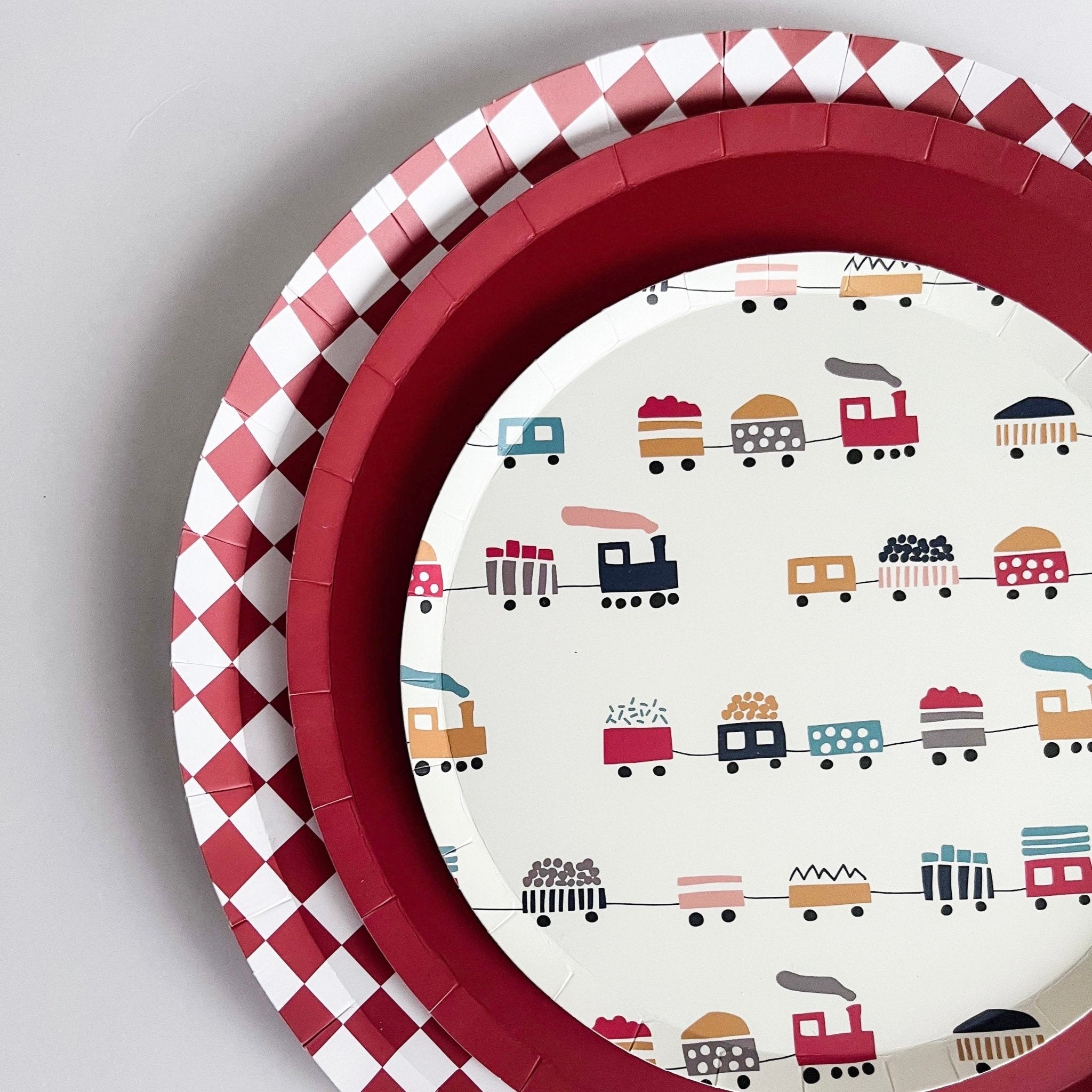 Red Checkered Paper Dinner Plates 10.25" - bubblegum market