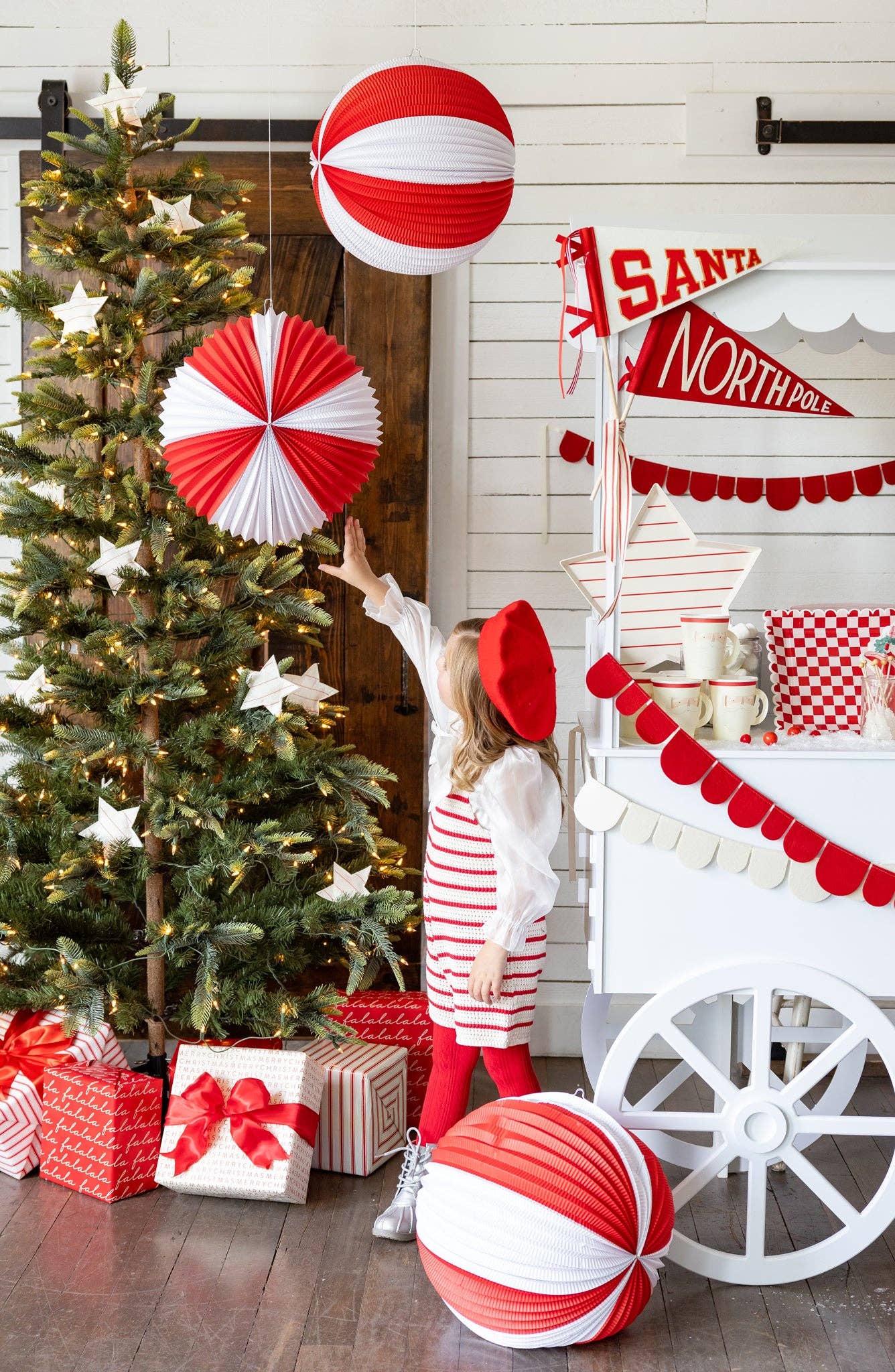 Red & Cream Paper Lanterns - bubblegum market