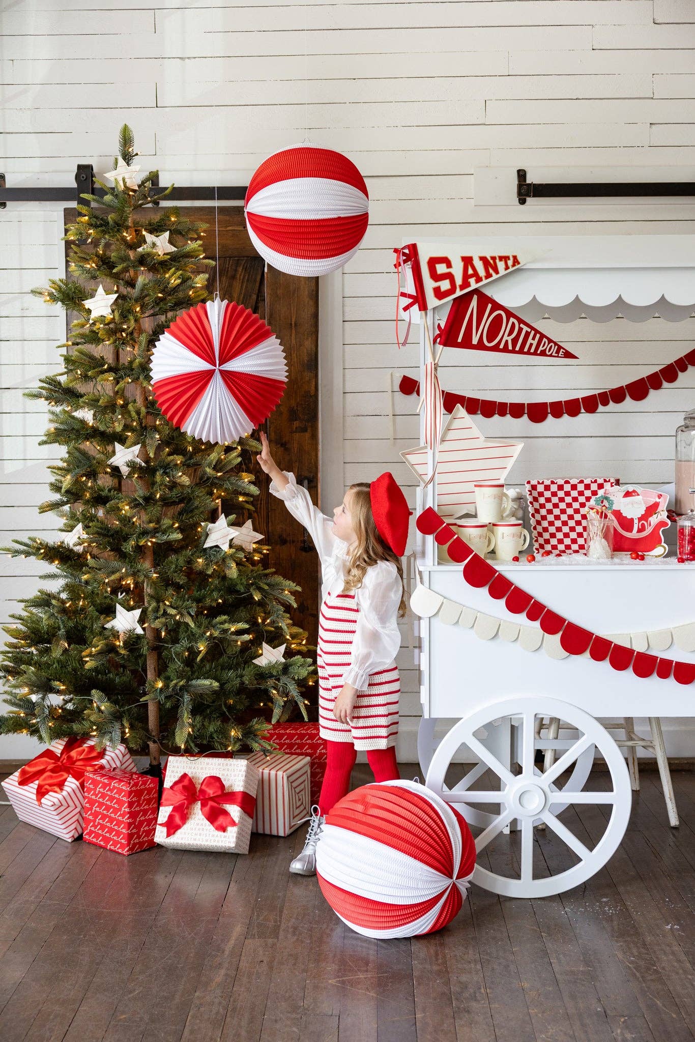 Red & Cream Paper Lanterns - bubblegum market