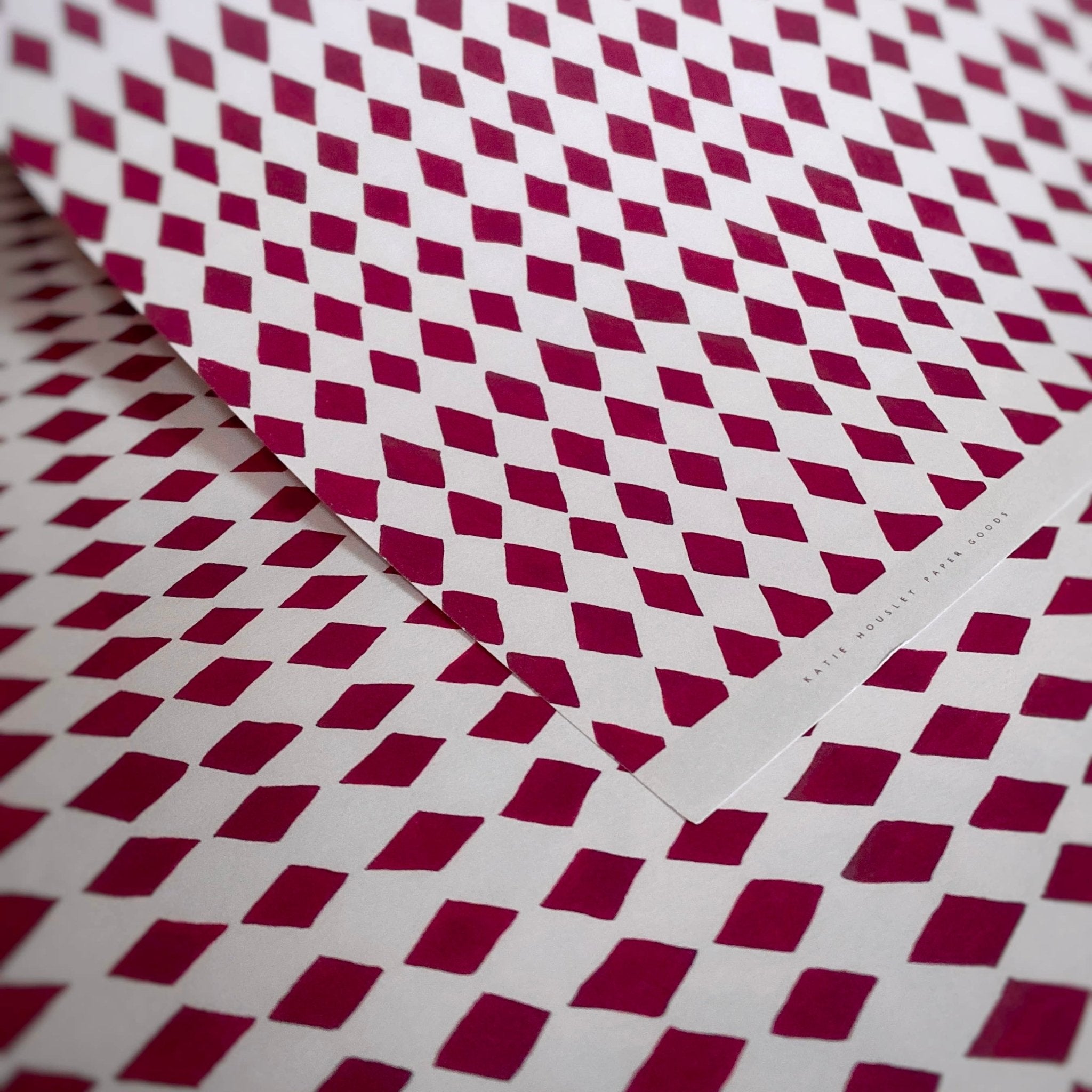 RED DIAMOND HARLEQUIN Gift Wrap Sheet  - bubblegum market