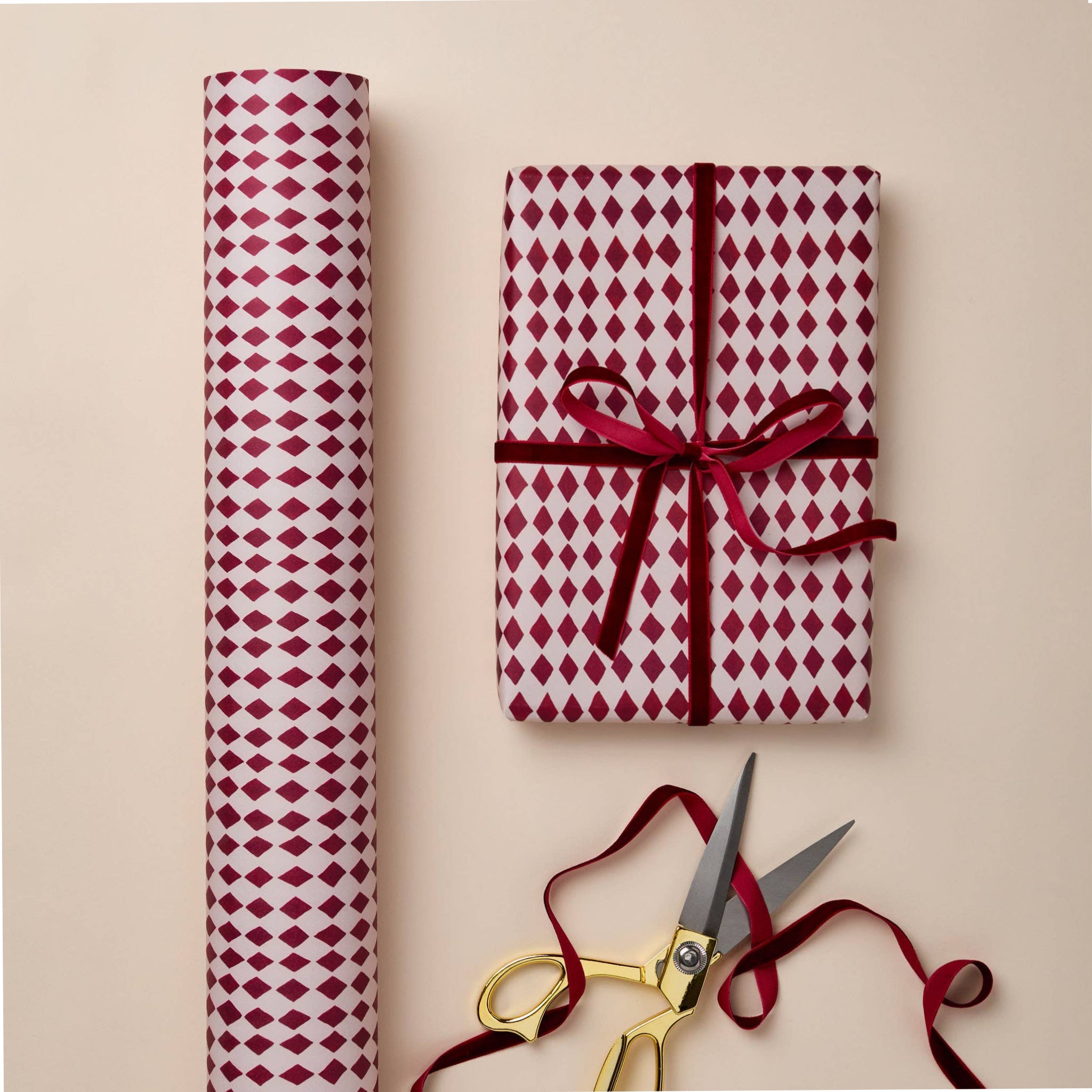 RED DIAMOND HARLEQUIN Gift Wrap Sheet  - bubblegum market