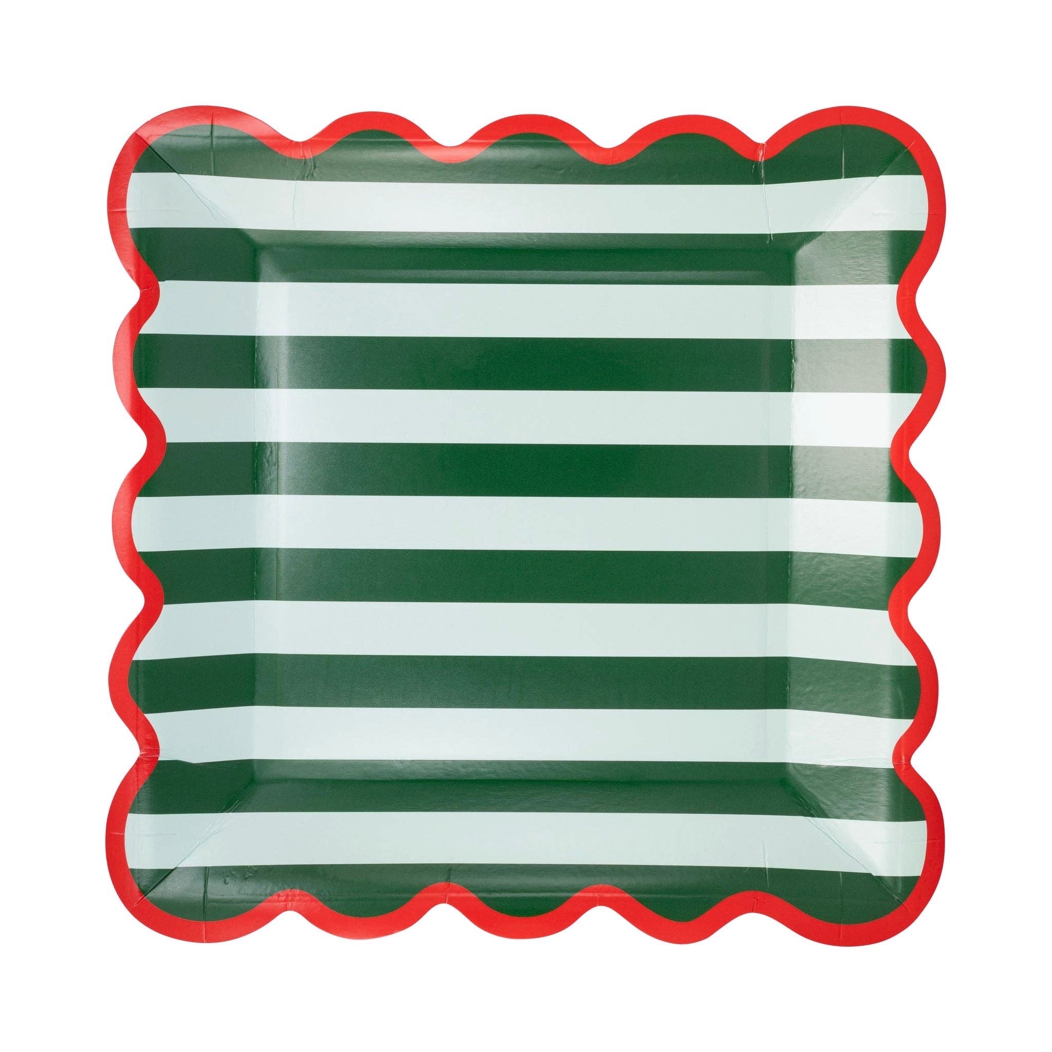 Red & Green Joy Striped Plates 9" - bubblegum market