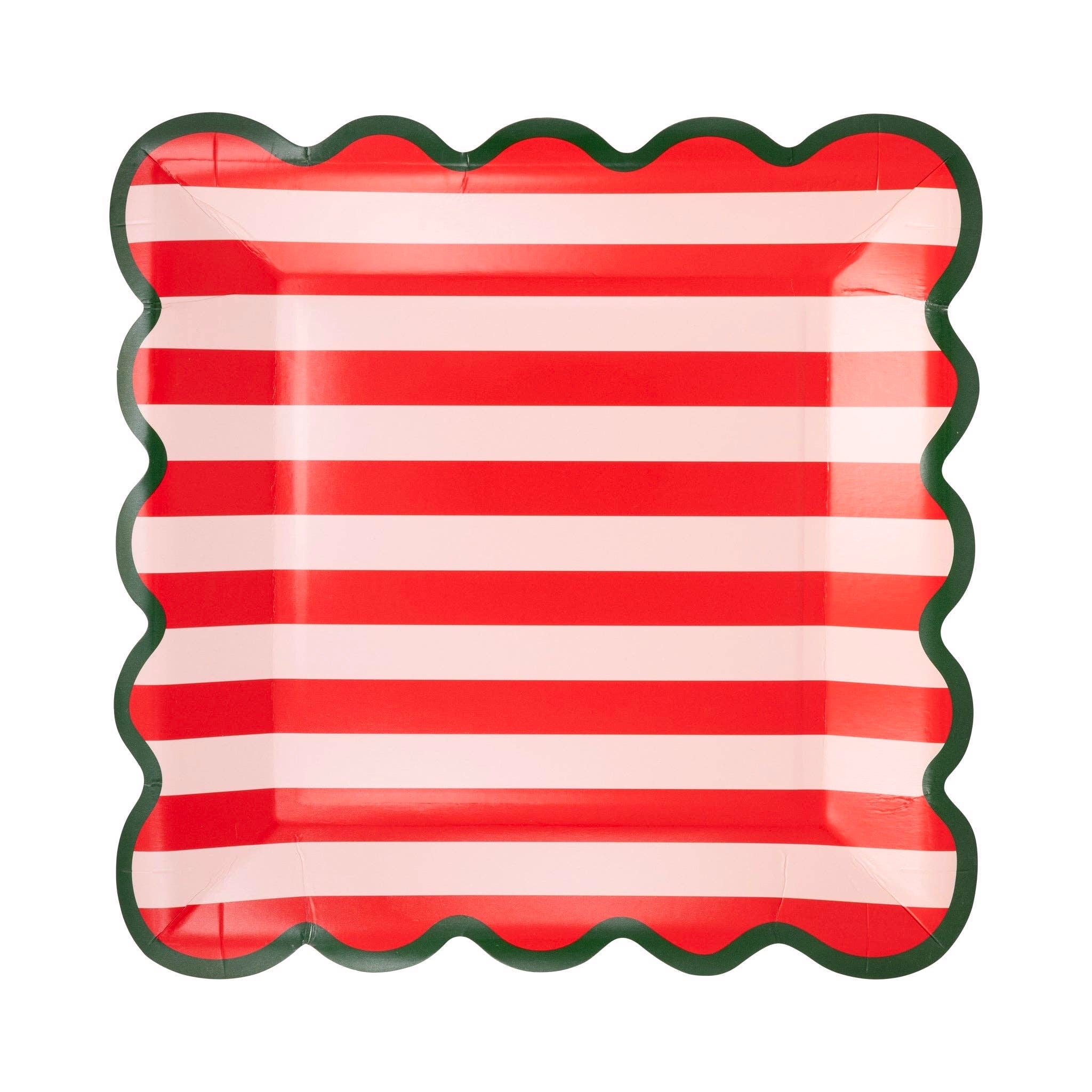 Red & Green Joy Striped Plates 9" - bubblegum market
