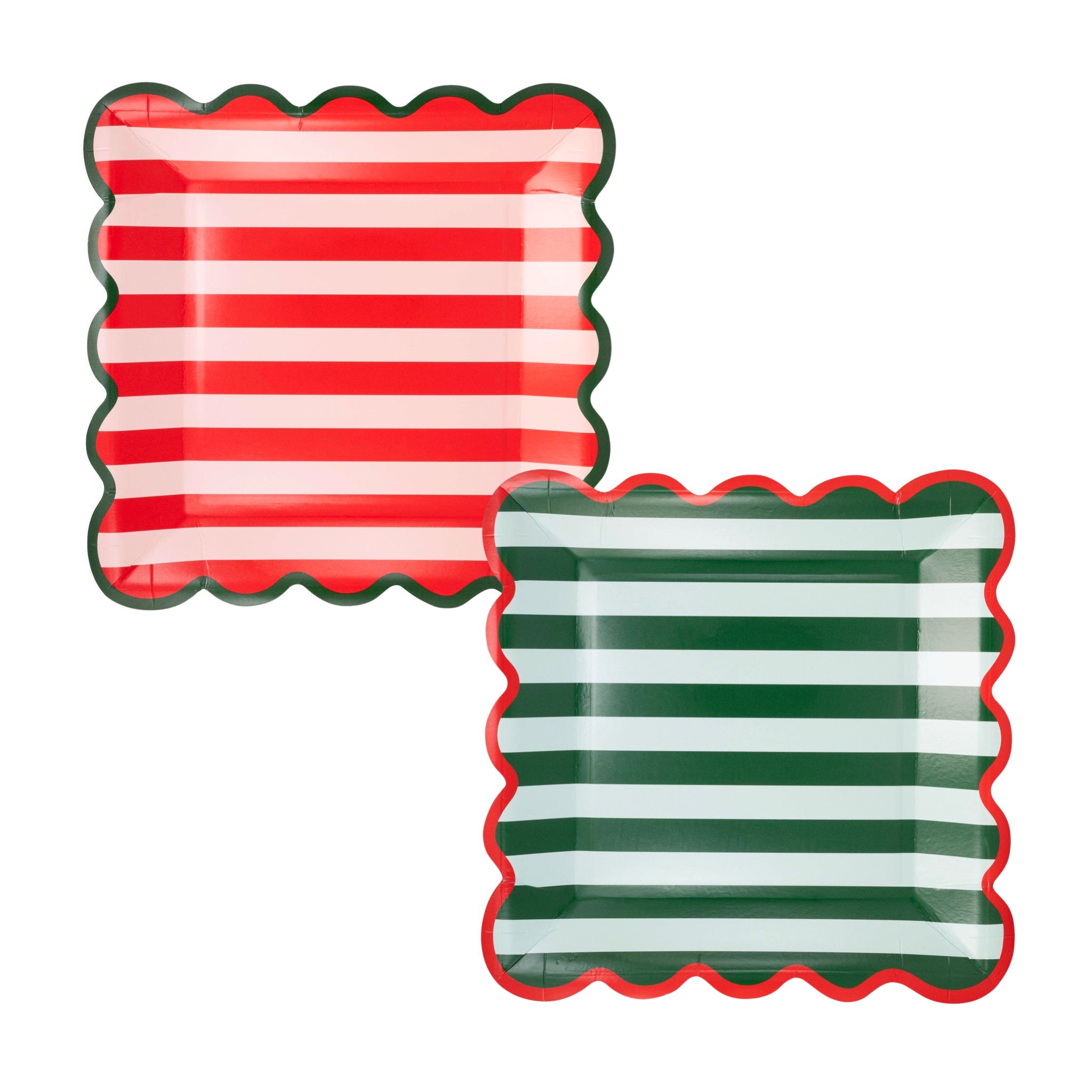 Red & Green Joy Striped Plates 9" - bubblegum market