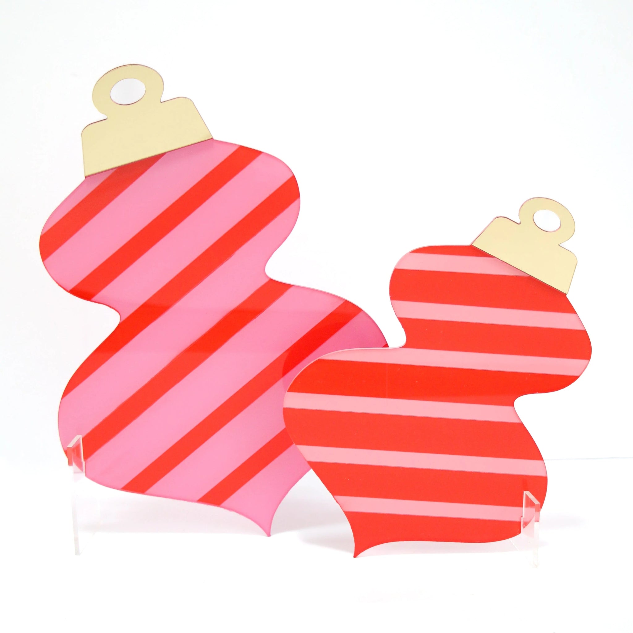 Red & Pink Acrylic Ornament Decorations - bubblegum market