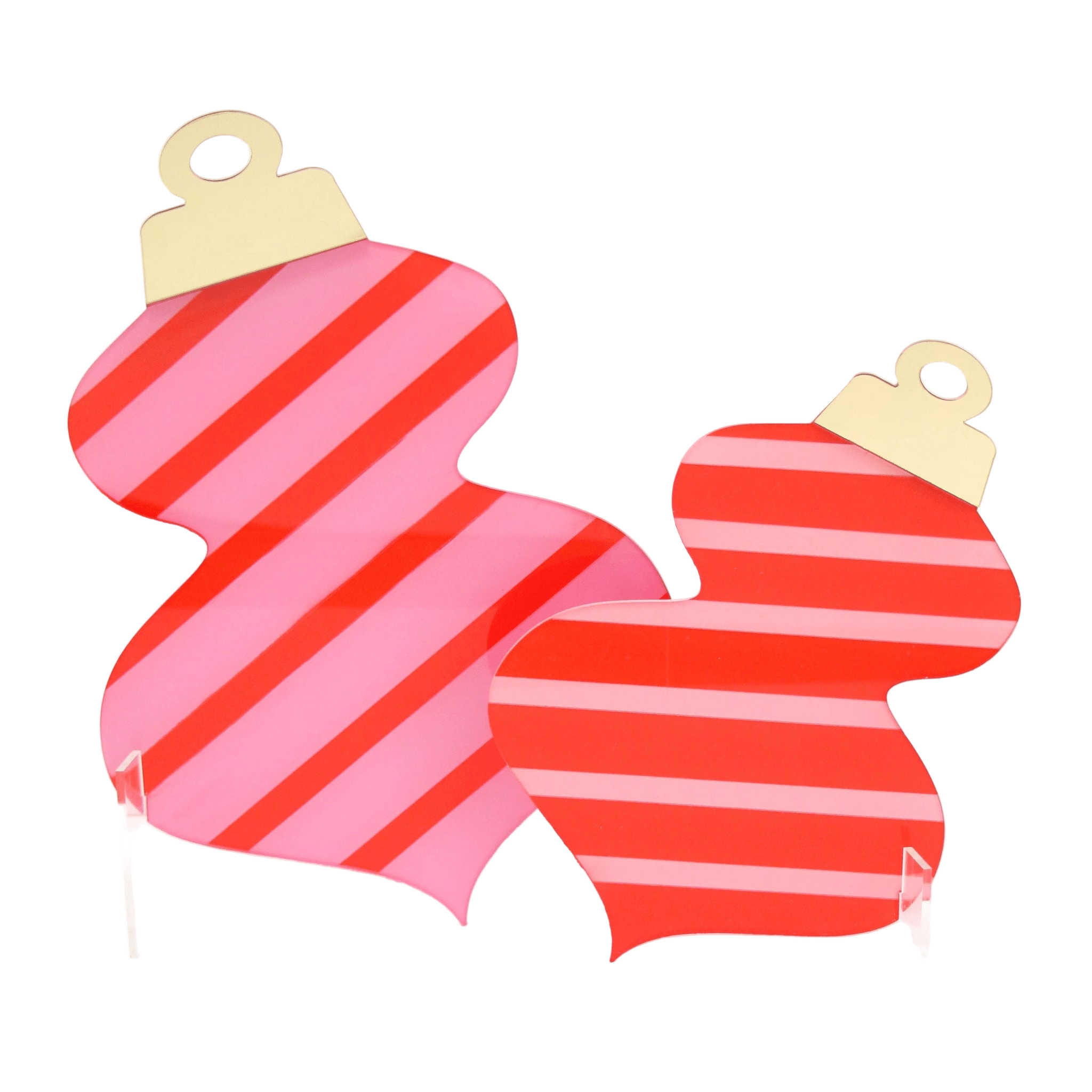 Red & Pink Acrylic Ornament Decorations - bubblegum market