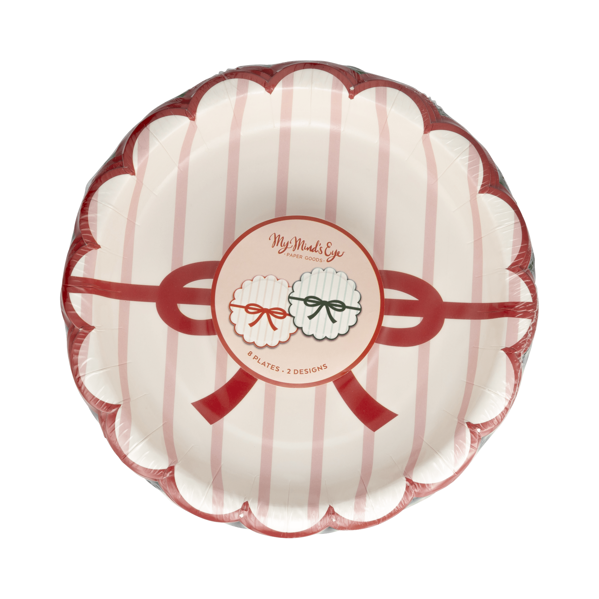 Red & Pink / Green & Mint Bow Plates 7" - bubblegum market