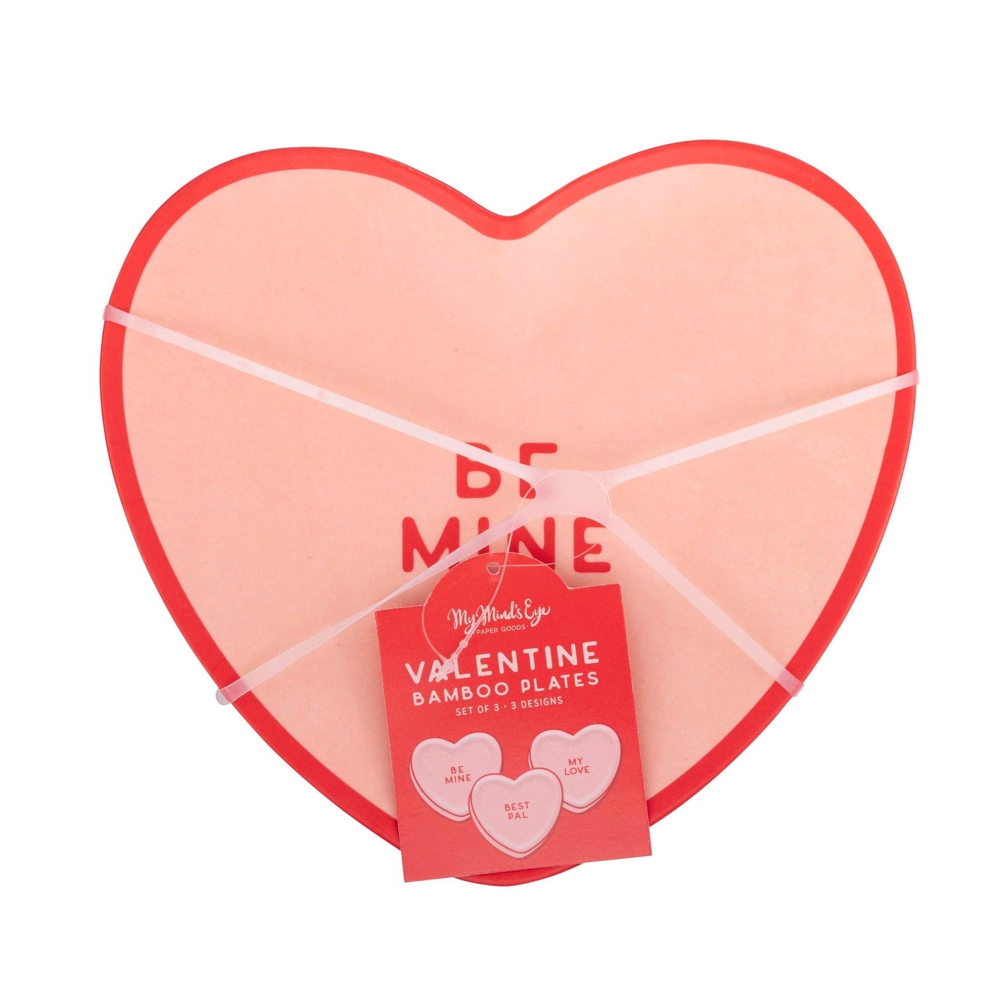 Red & Pink Heart Bamboo Plate Set 8.5" - bubblegum market