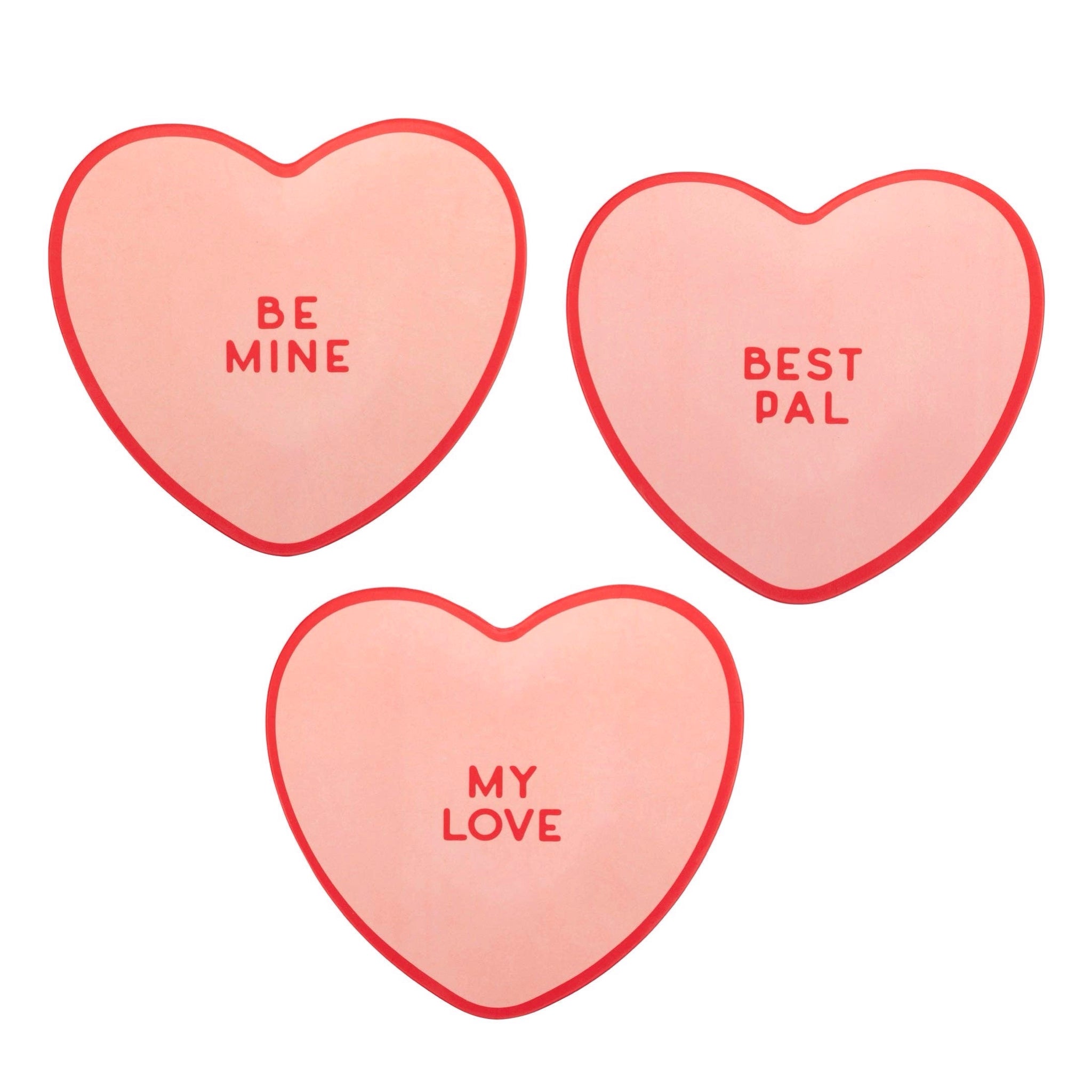 Red & Pink Heart Bamboo Plate Set 8.5" - bubblegum market