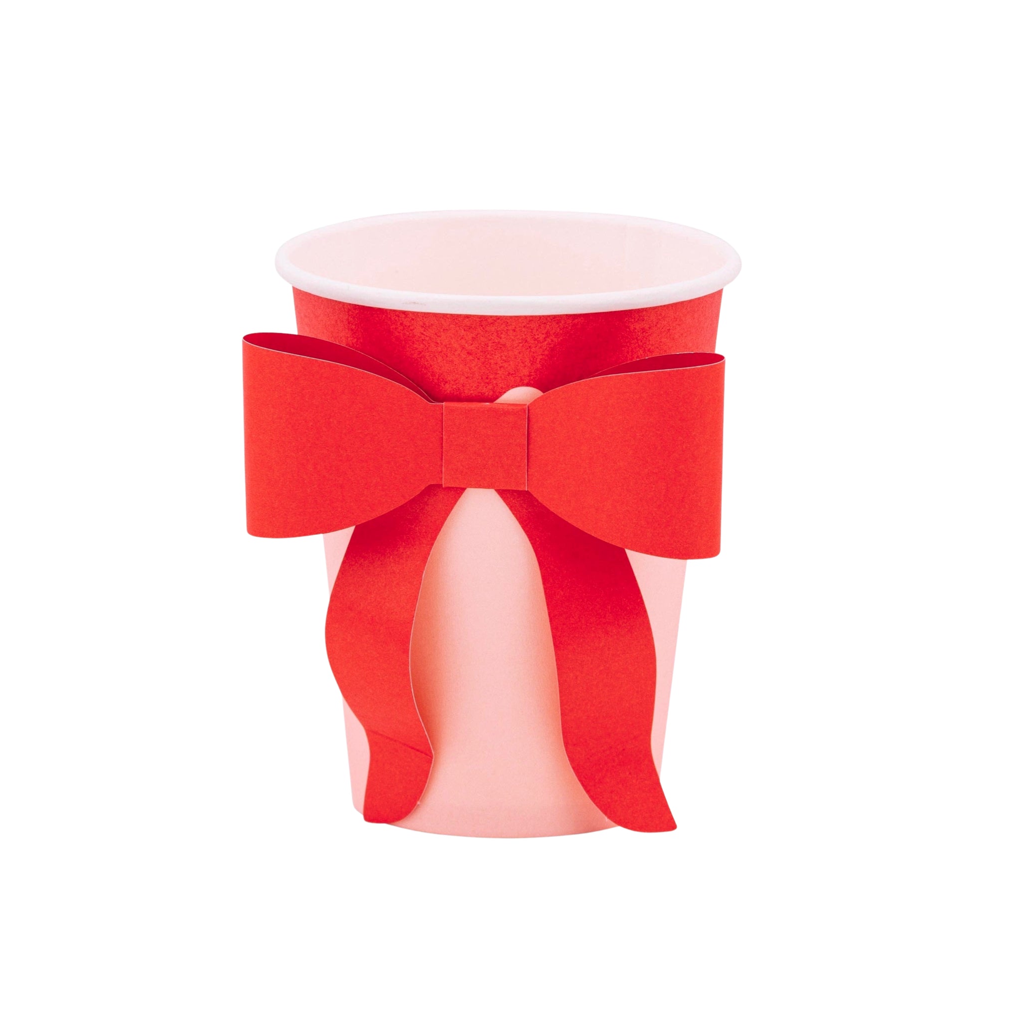 Red & Pink Holiday Bow Cups - bubblegum market