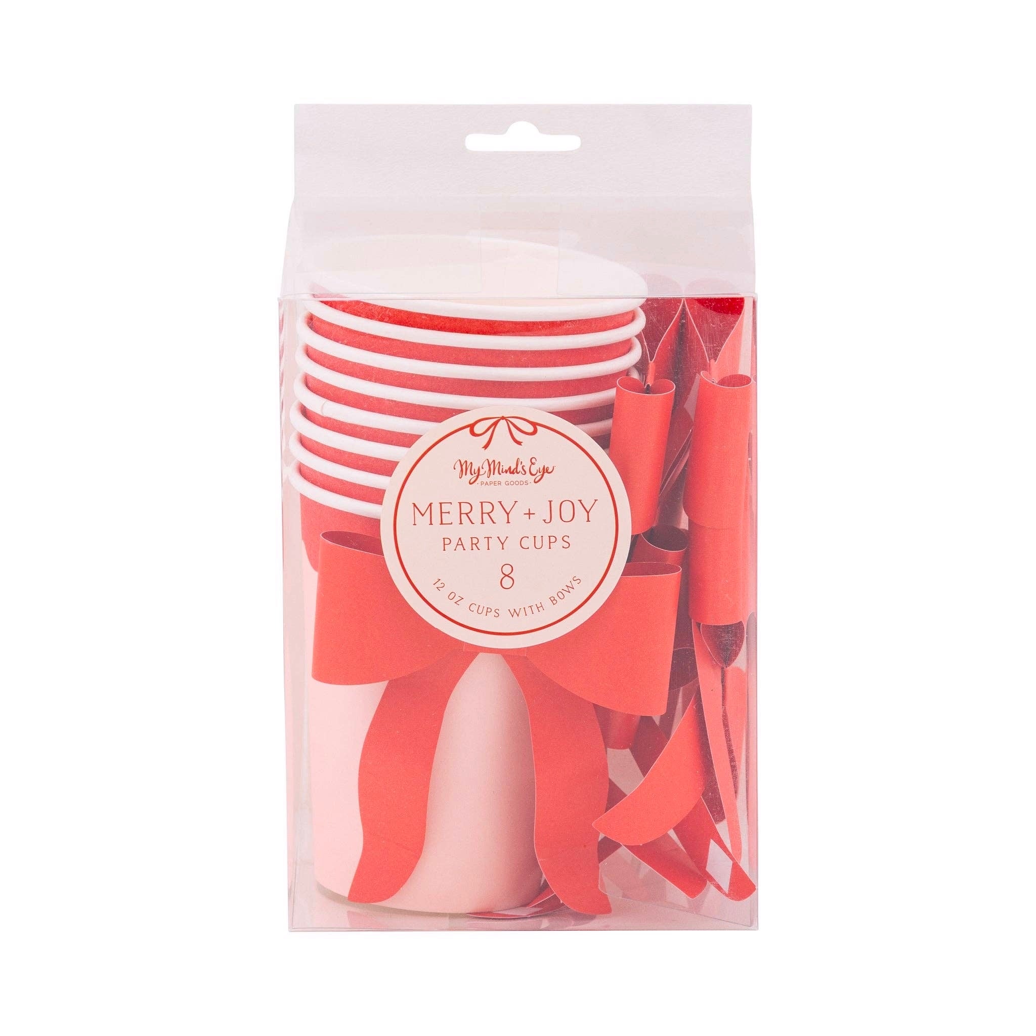 Red & Pink Holiday Bow Cups - bubblegum market