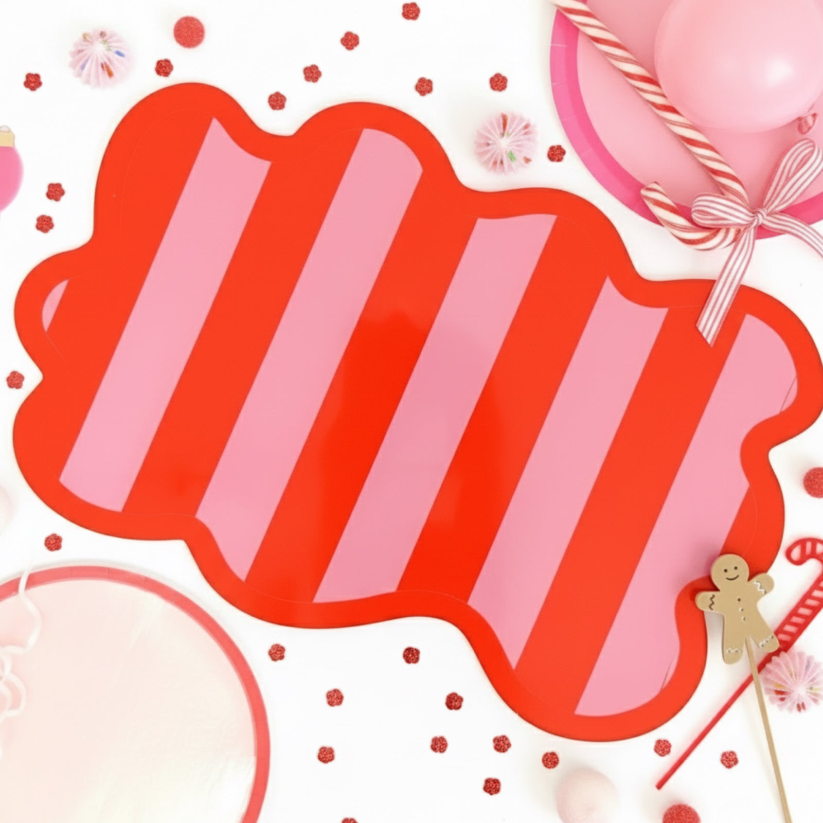 Red & Pink Stripe Acrylic Serving Board - bubblegum market