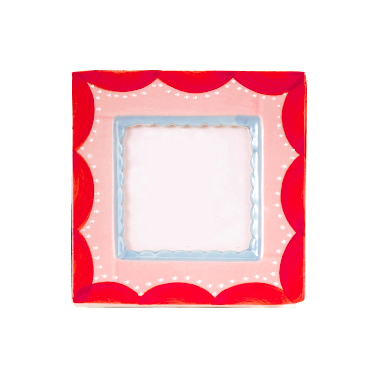 Red Scallop Hand - Painted Ceramic Frame - bubblegum market