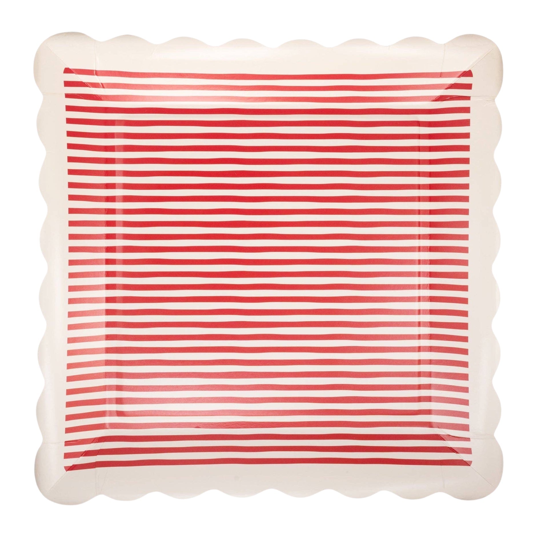Red Stripe Scalloped Plates 10" - bubblegum market