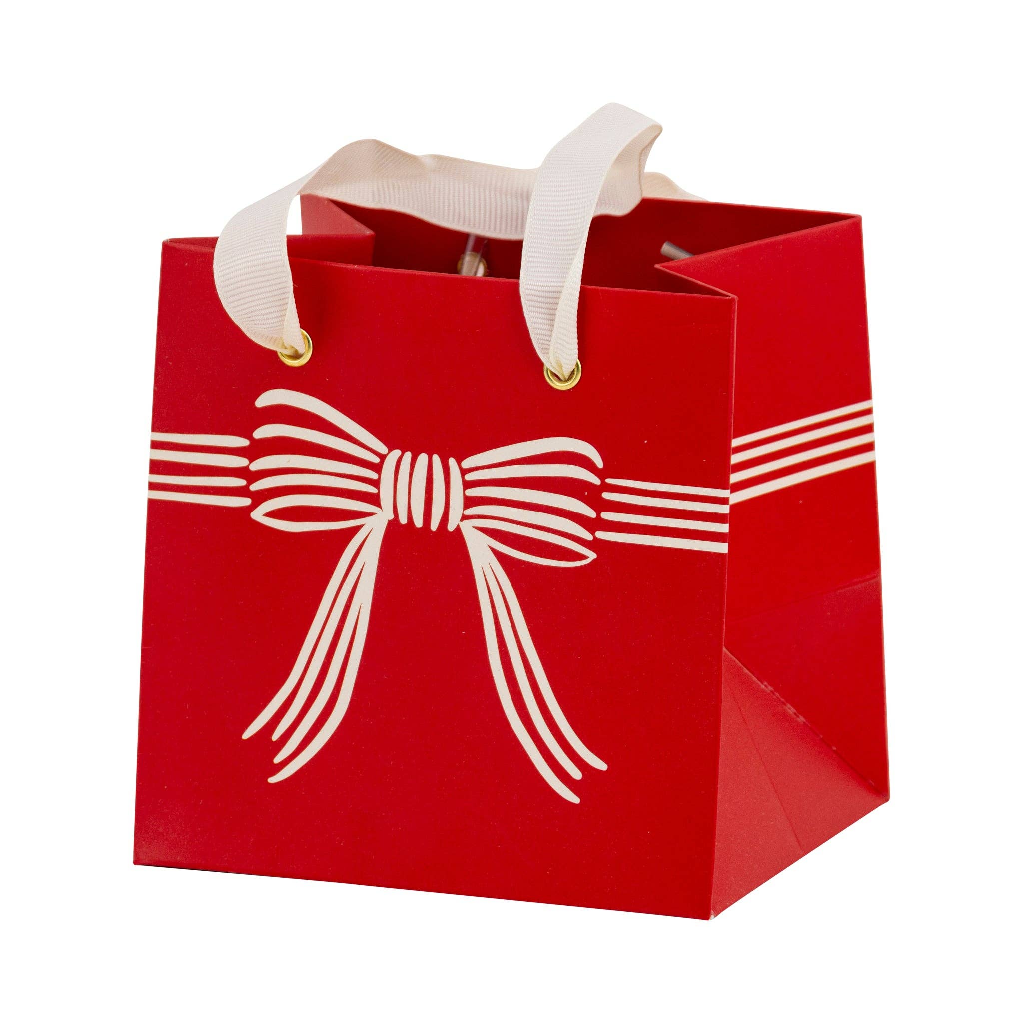Red Striped Bows Gift Bags (6ct) - bubblegum market