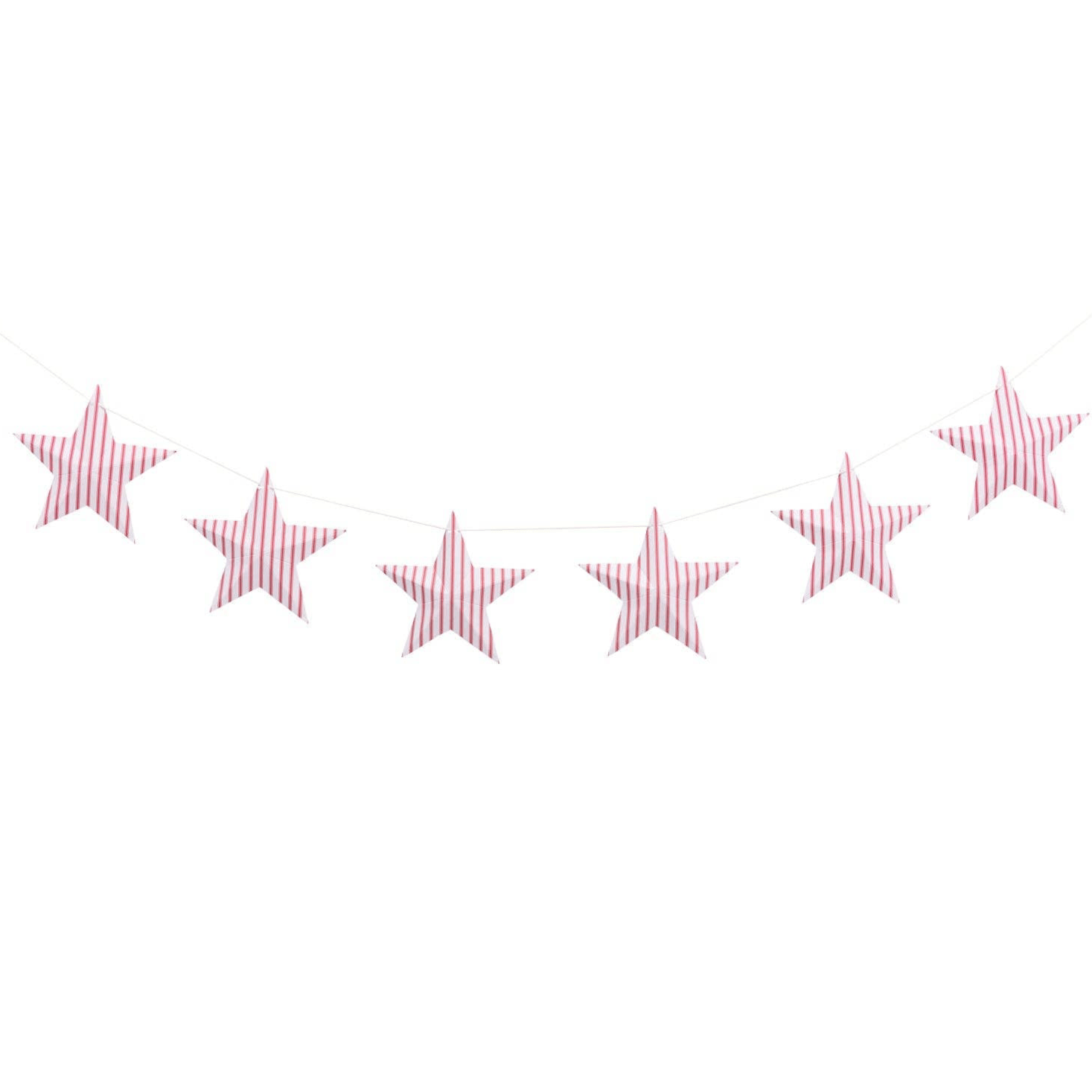 Red Stripes Hanging Stars Banner - bubblegum market