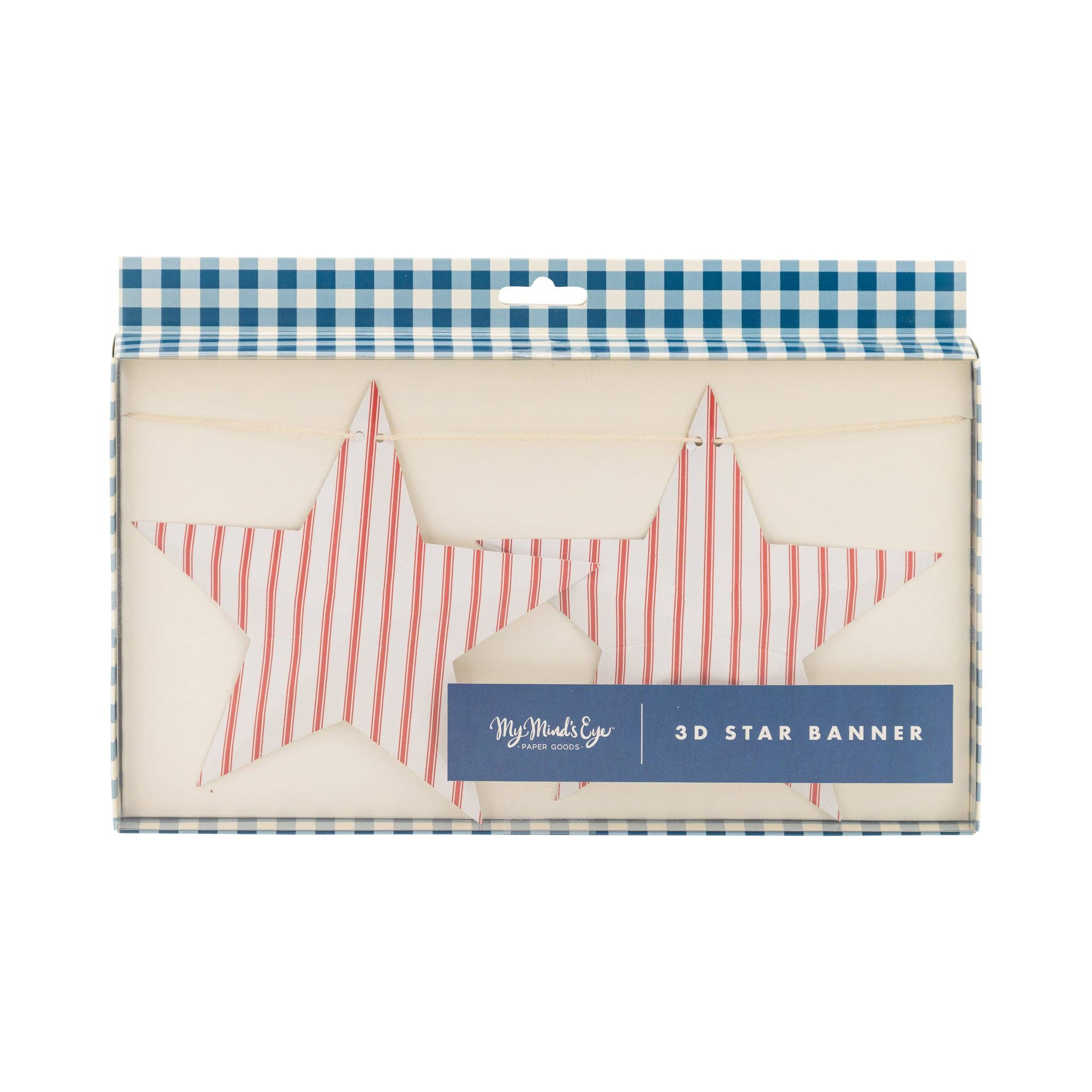 Red Stripes Hanging Stars Banner - bubblegum market
