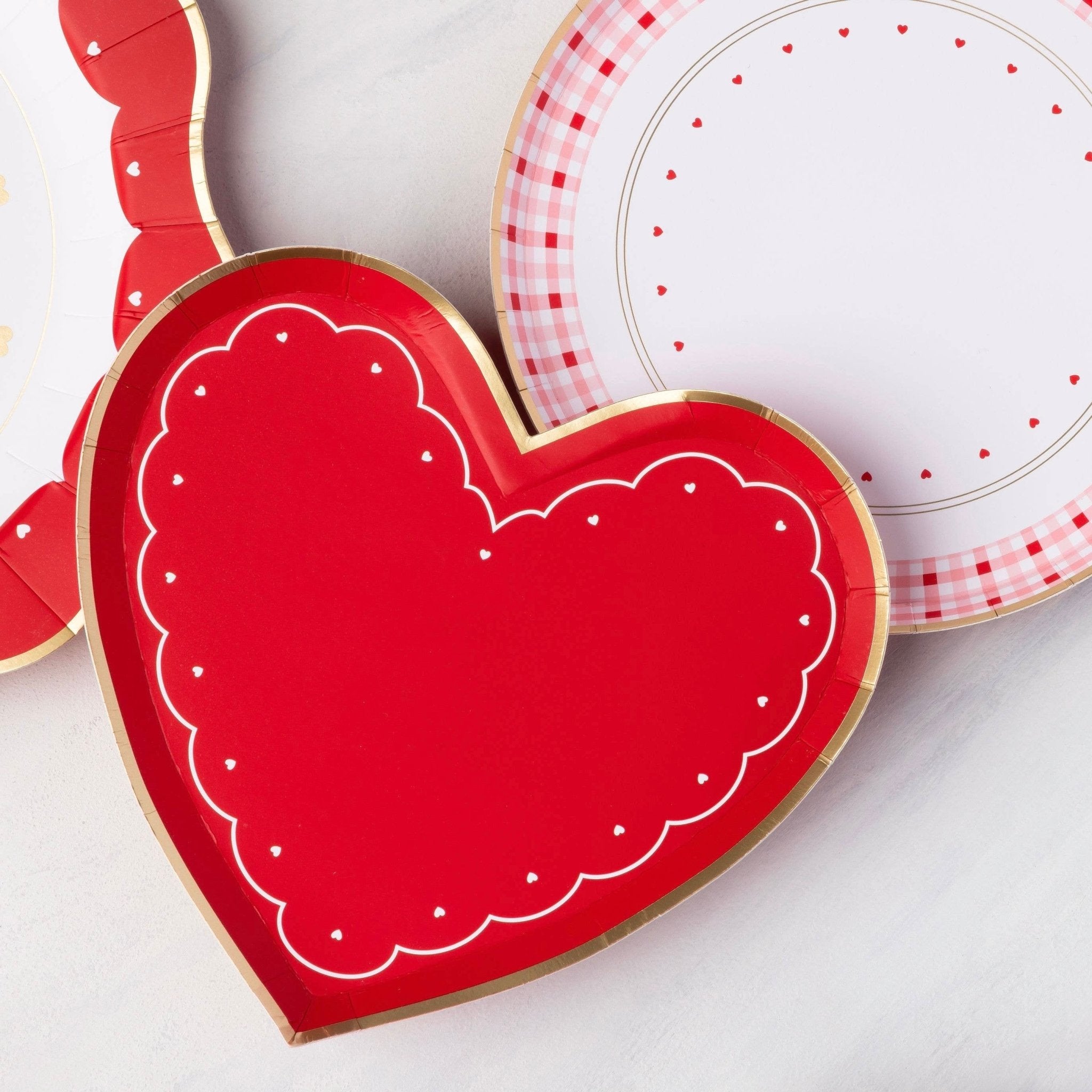 Red Valentine Heart Plates 8.25" - bubblegum market