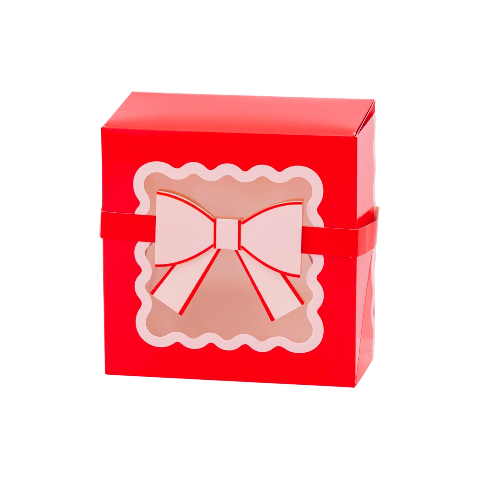 Red w/ Pink Bow Ric Rac Cookie Boxes - bubblegum market