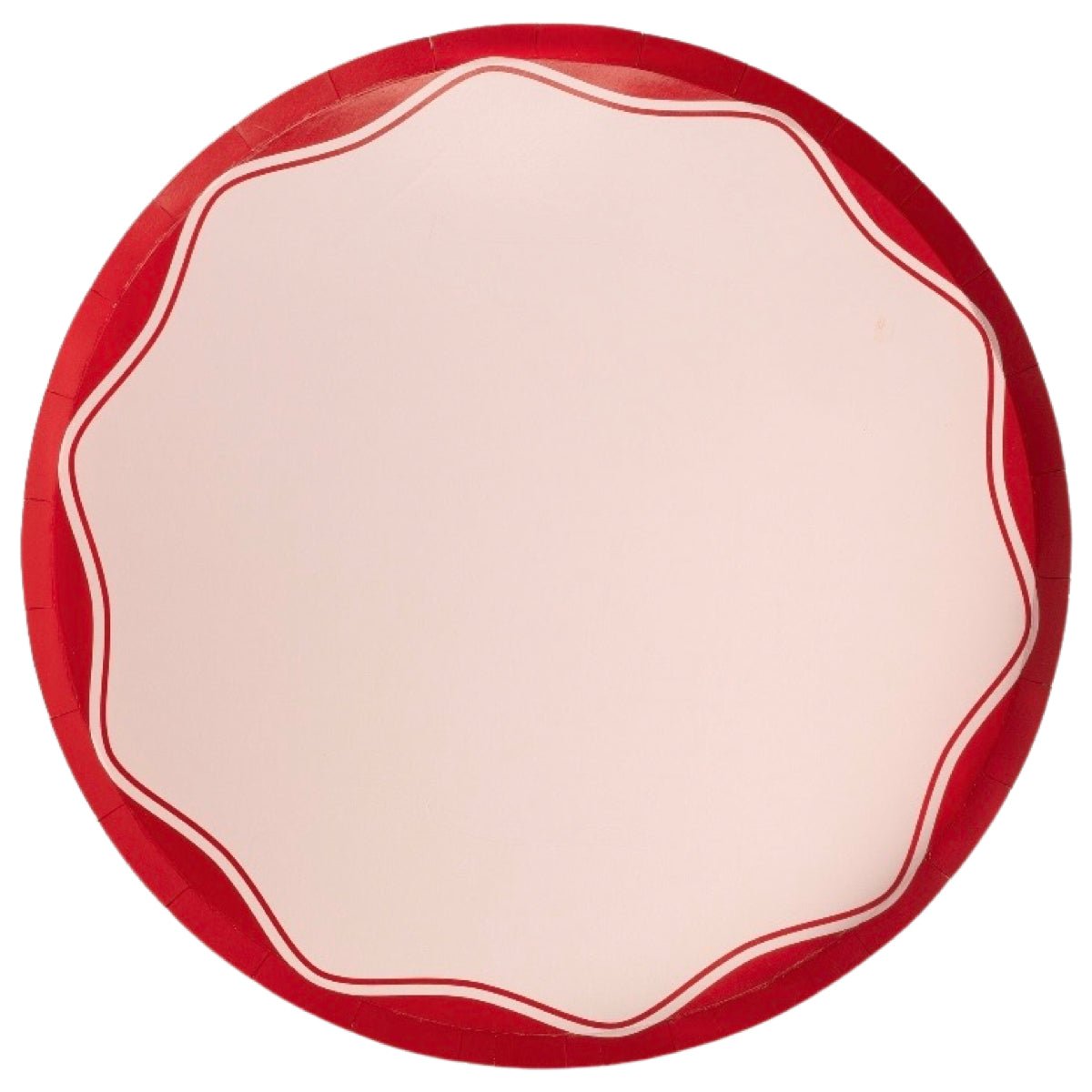 Red Wave Color Block Paper Dinner Plates 10.5" - bubblegum market