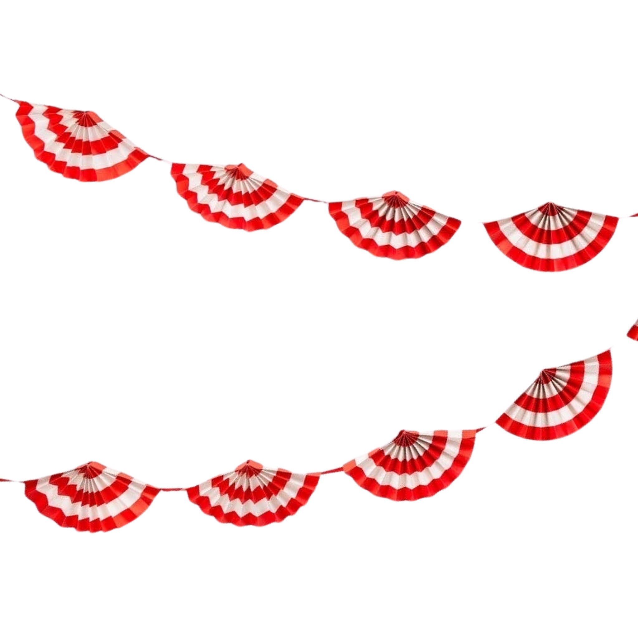 Red & White Accordion Fan Bunting Banner - bubblegum market