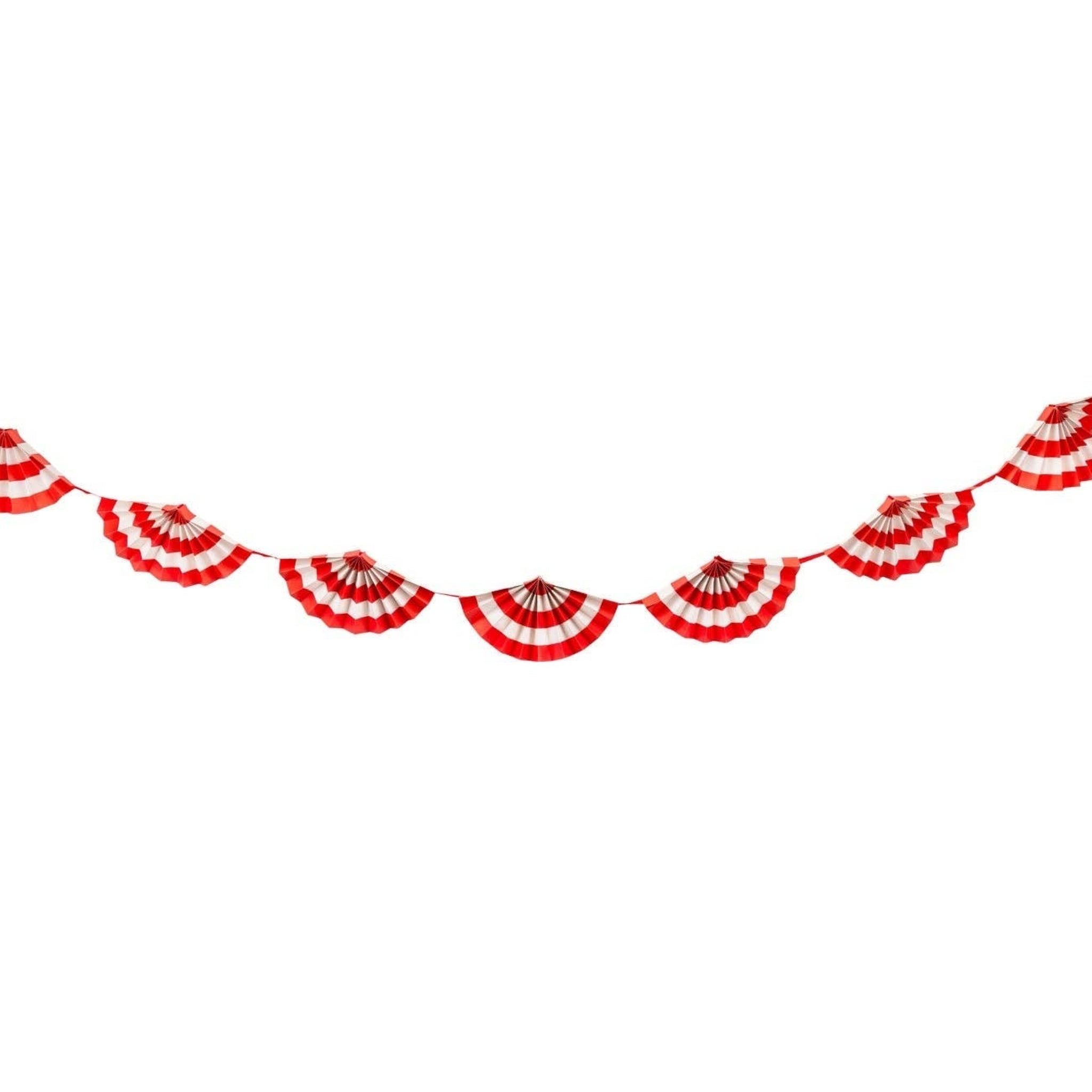 Red & White Accordion Fan Bunting Banner - bubblegum market