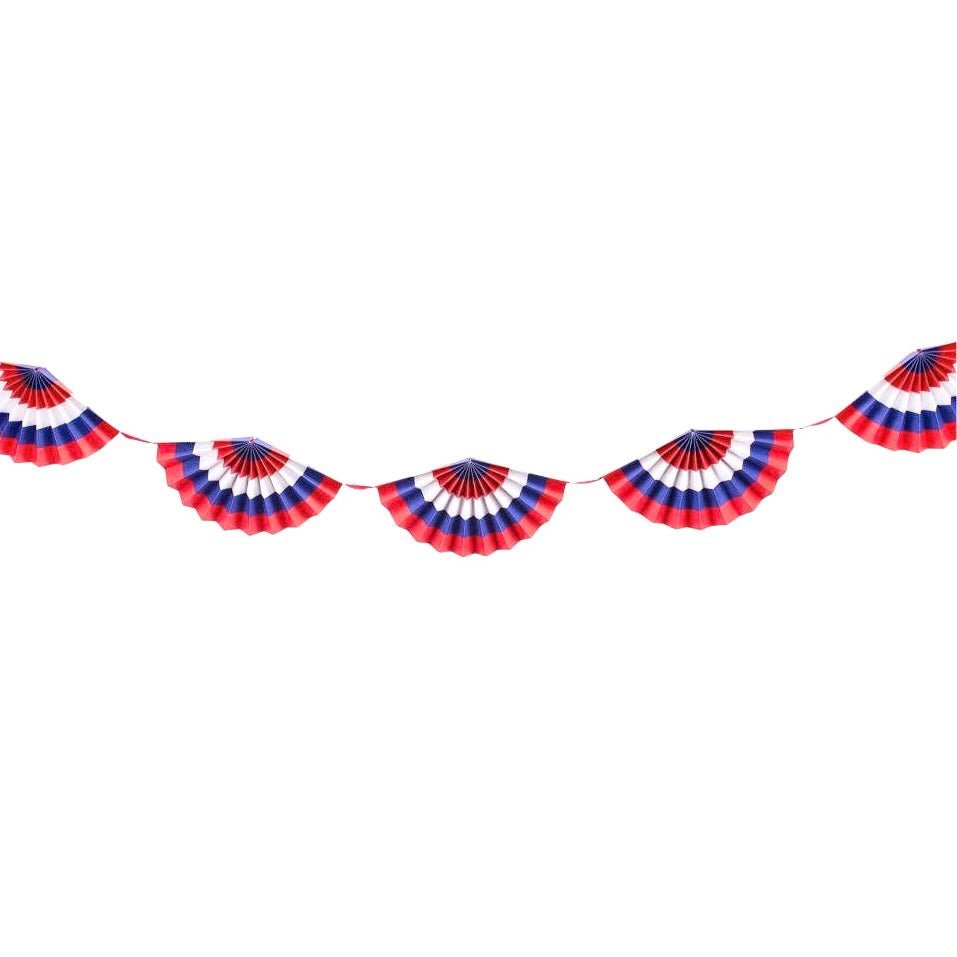 Red White & Blue Accordion Fan Bunting Banner - bubblegum market