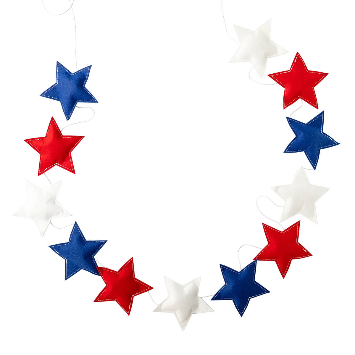 Red White & Blue Puffy Star Felt Banner - bubblegum market