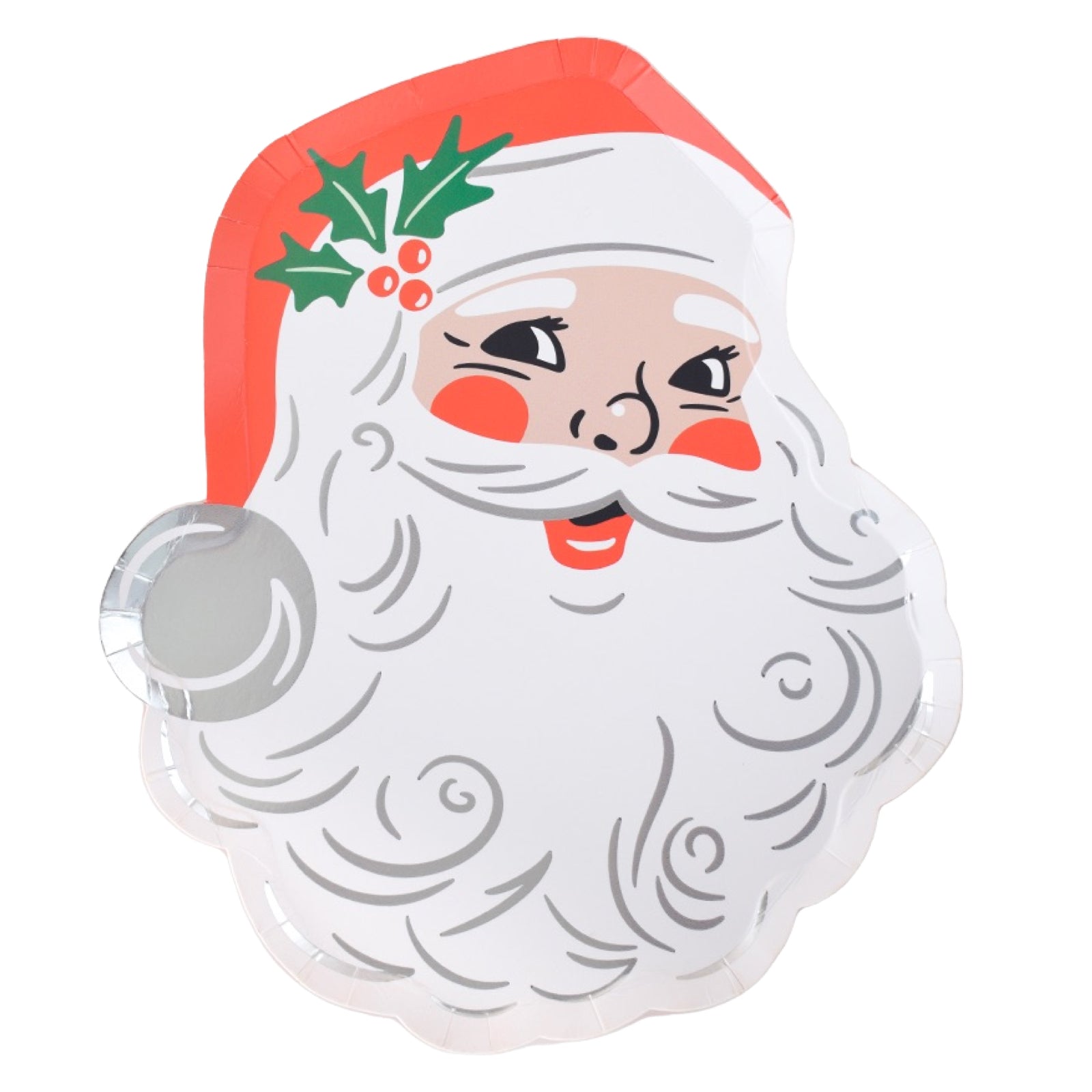 Red & White St. Nick Paper Plates 9.5" - bubblegum market