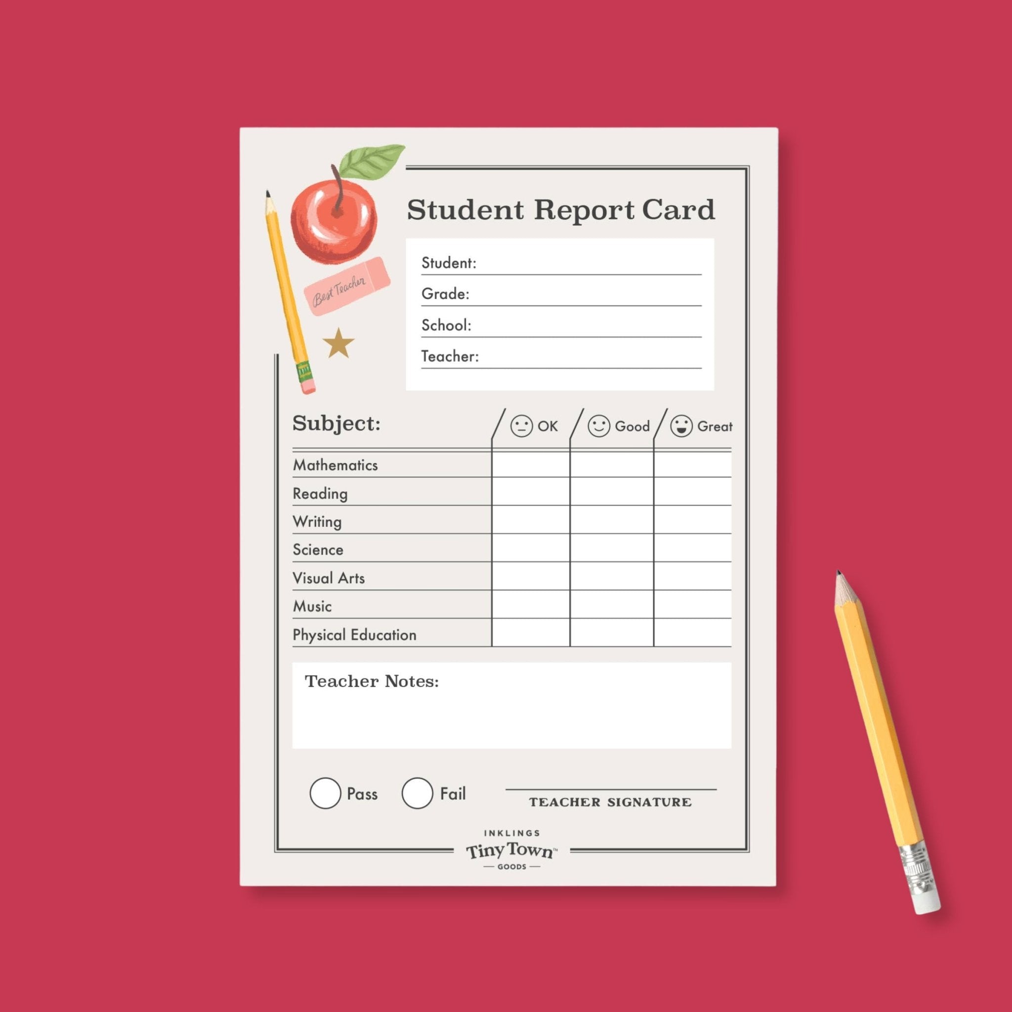 Report Card Play Notepad - bubblegum market