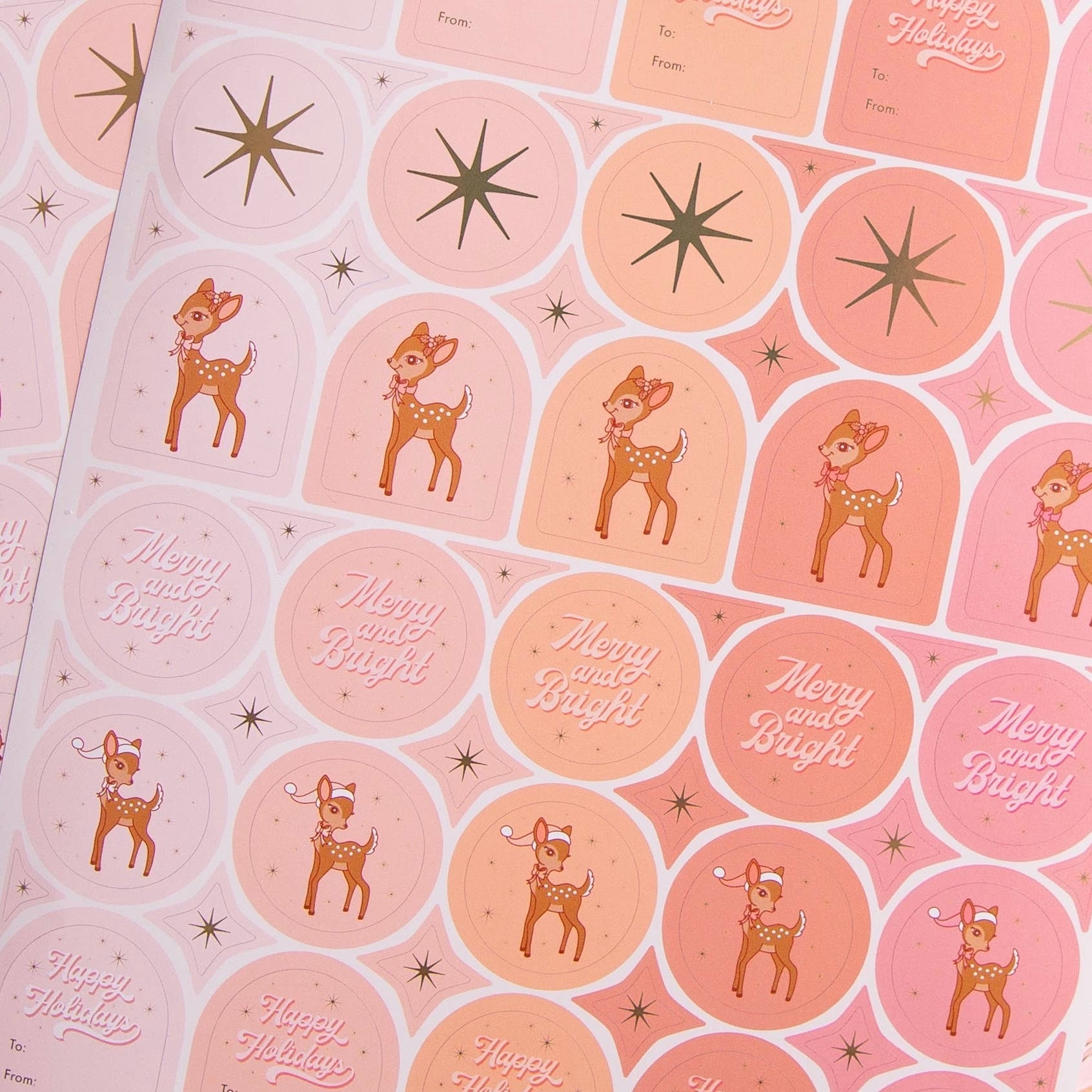 Retro Holiday Gold Foil Gift Labels - bubblegum market
