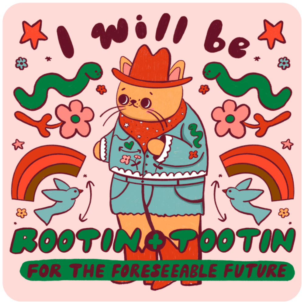 Rootin' and Tootin' Vinyl Sticker - bubblegum market