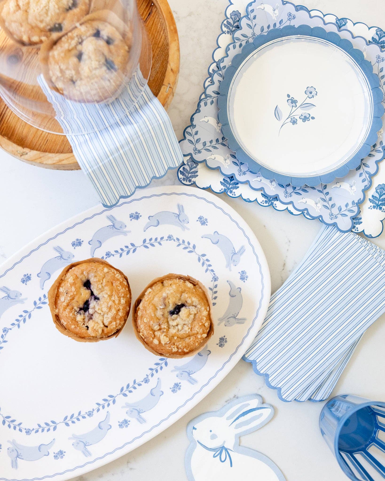 Round Blue Flower Plates 8" - bubblegum market