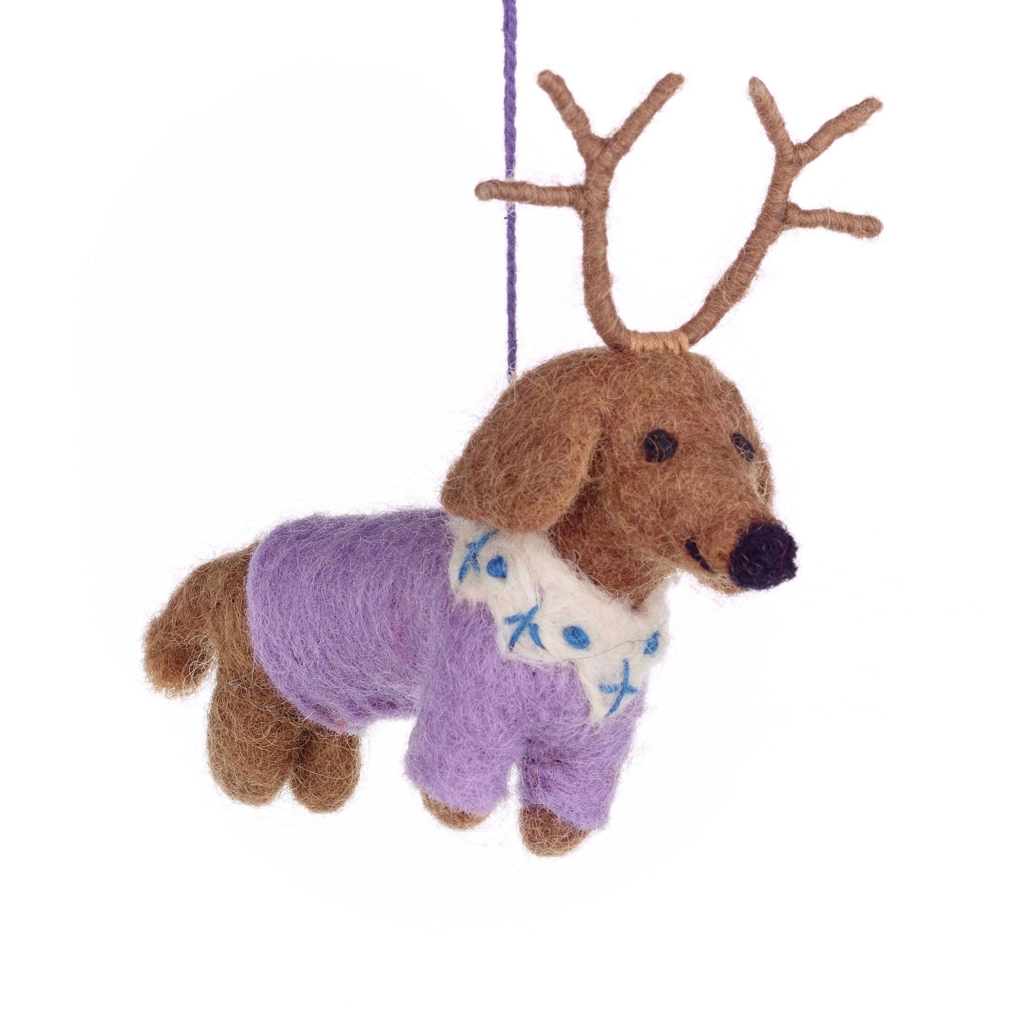 Rudy Dog Felt Ornament 4.25" - bubblegum market