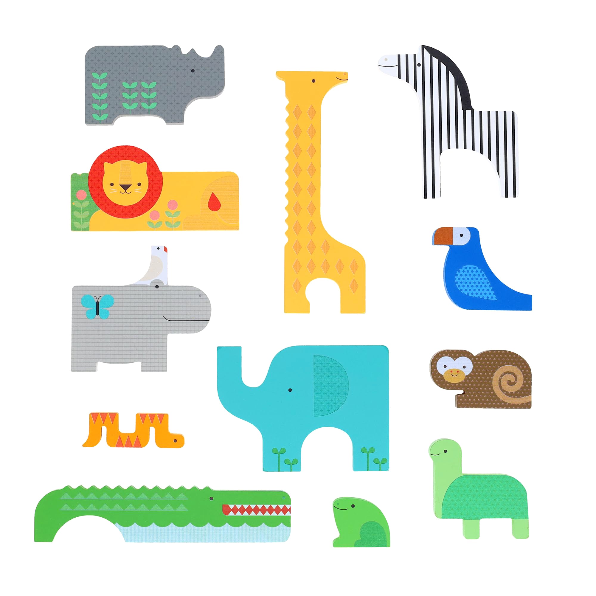 Safari Animals Wooden Puzzle + Play Set - bubblegum market