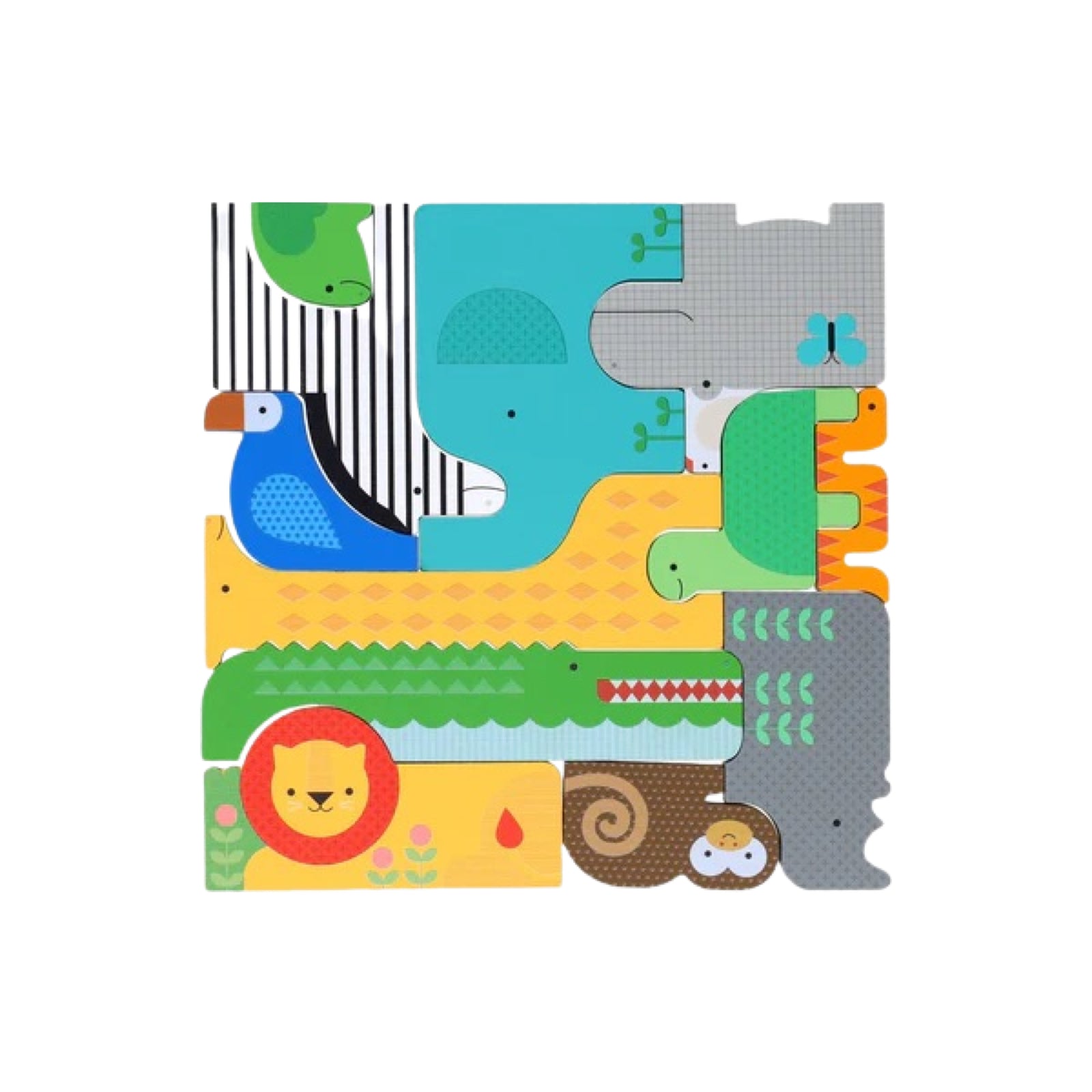 Safari Animals Wooden Puzzle + Play Set - bubblegum market