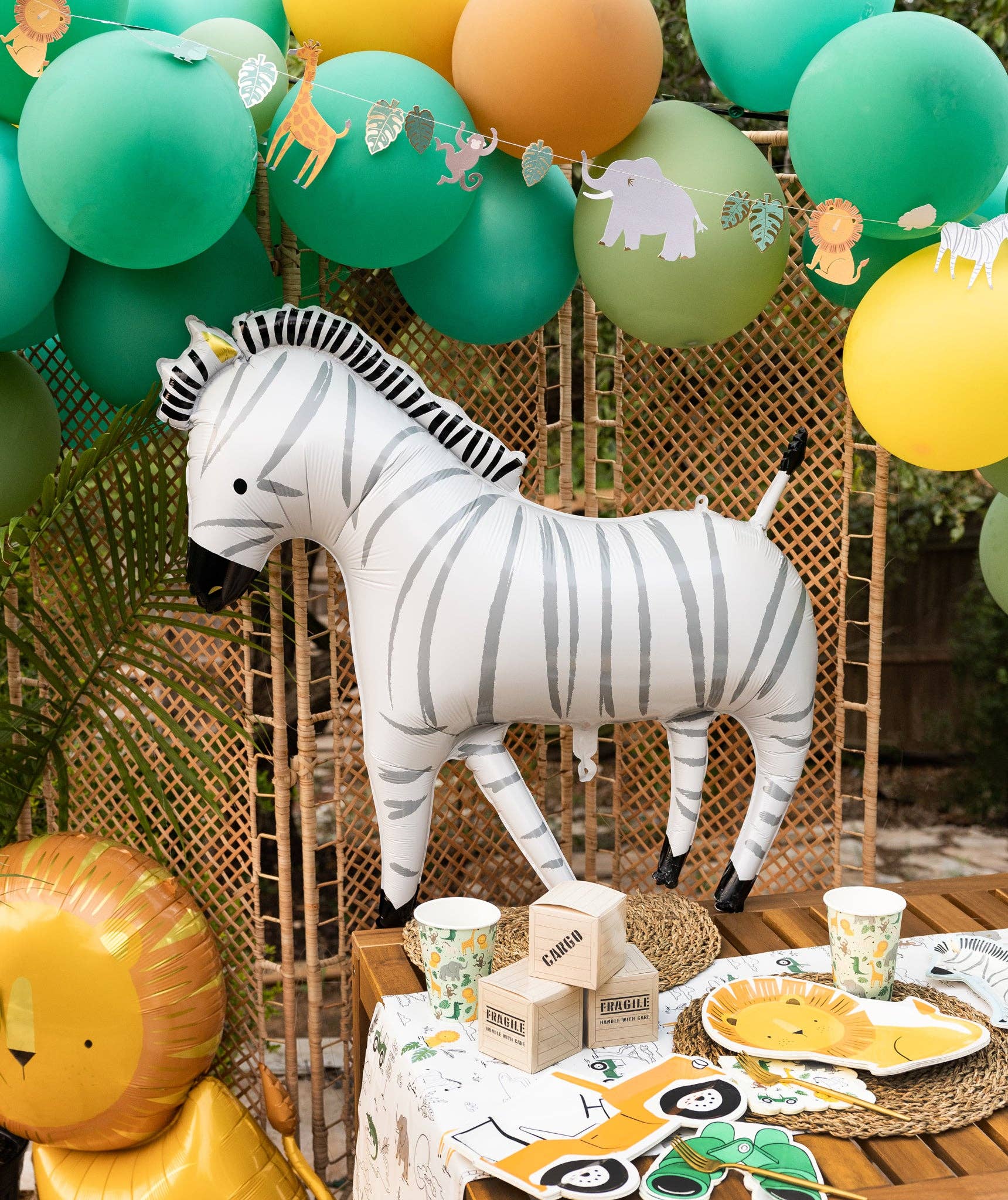 Safari Zebra Mylar Balloon - bubblegum market