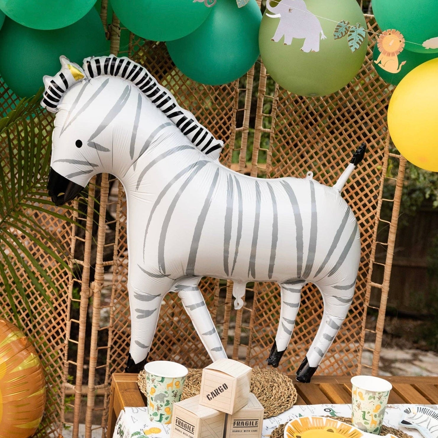Safari Zebra Mylar Balloon - bubblegum market