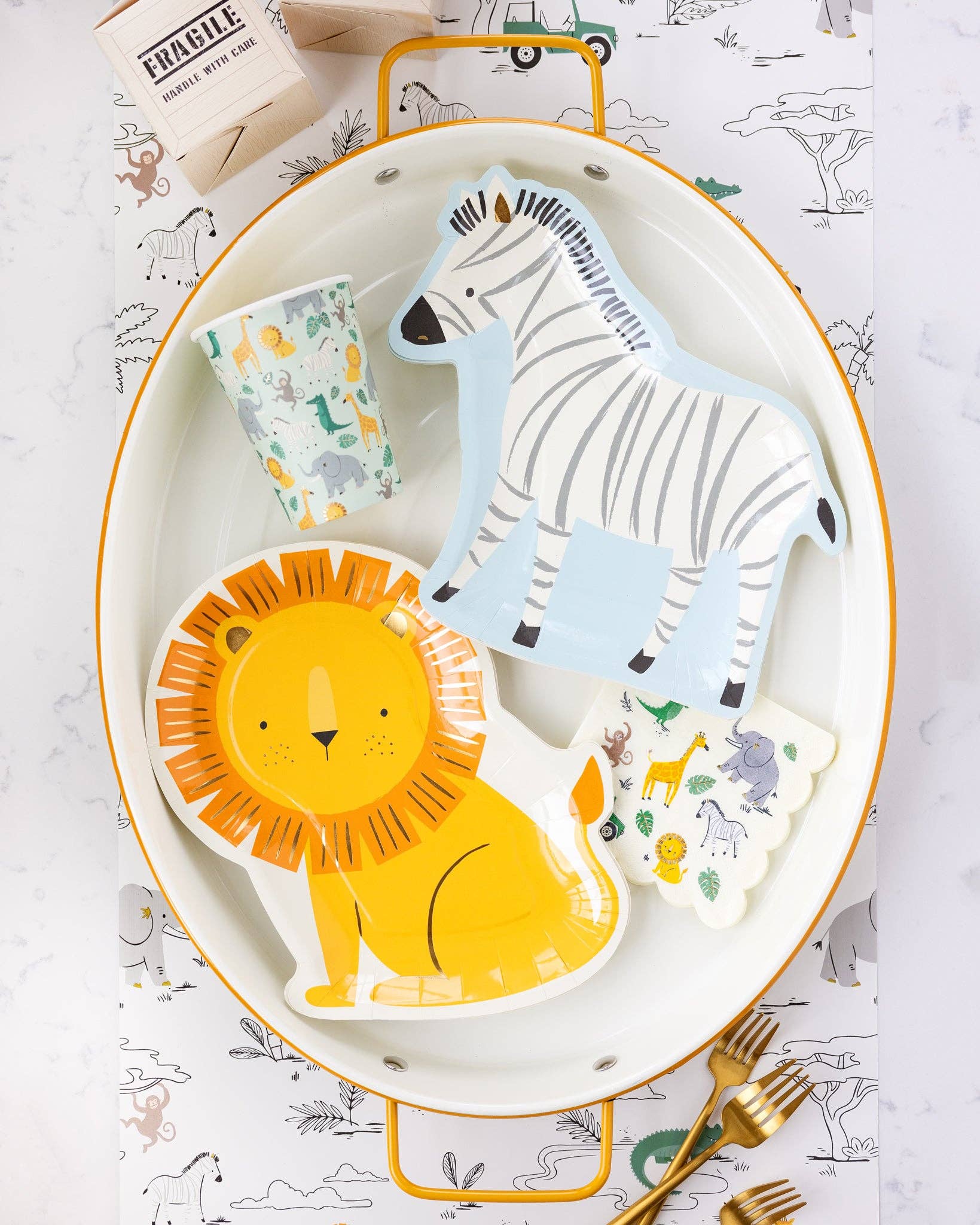 Safari Zebra - Shaped Paper Plates 11" - bubblegum market