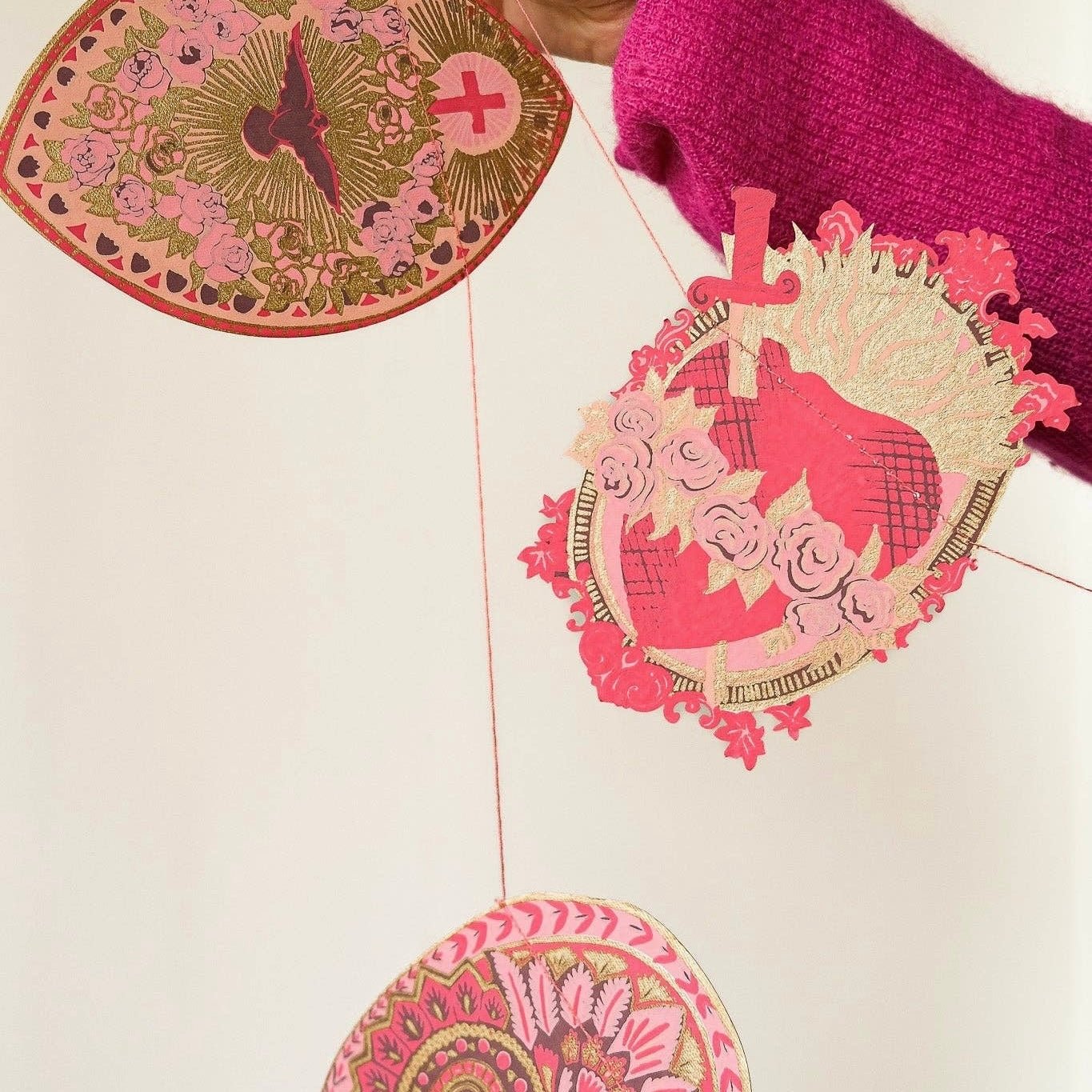 Saint Valentine Sewn Garland - bubblegum market